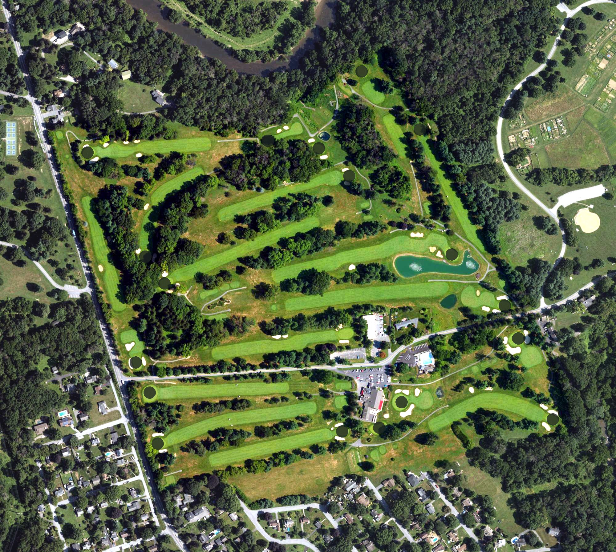 Aerial view of Meadia Heights Golf Course, PA