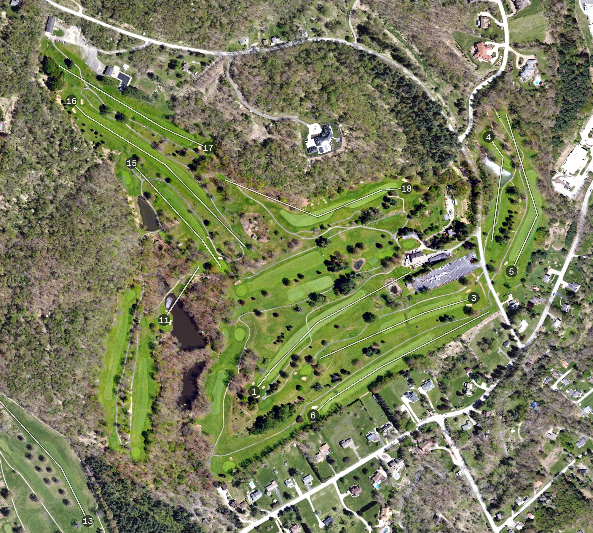 Aerial view of Meadowink Golf Course, PA