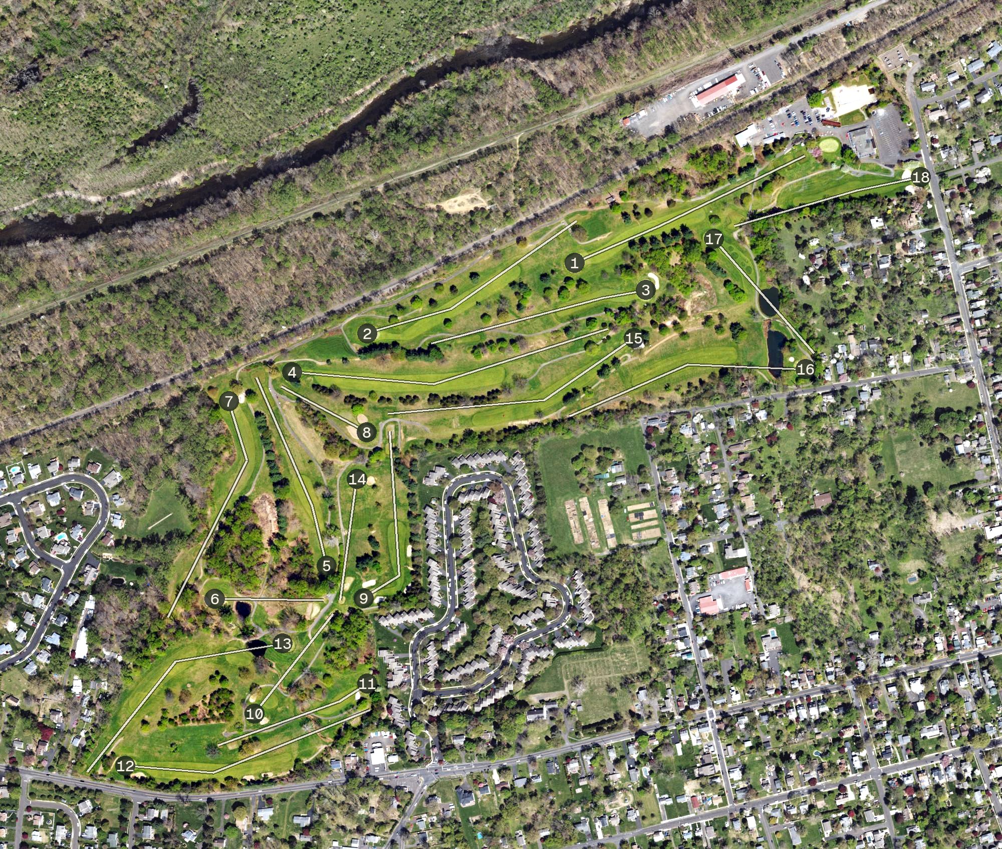 Aerial view of Middletown Country Club, PA