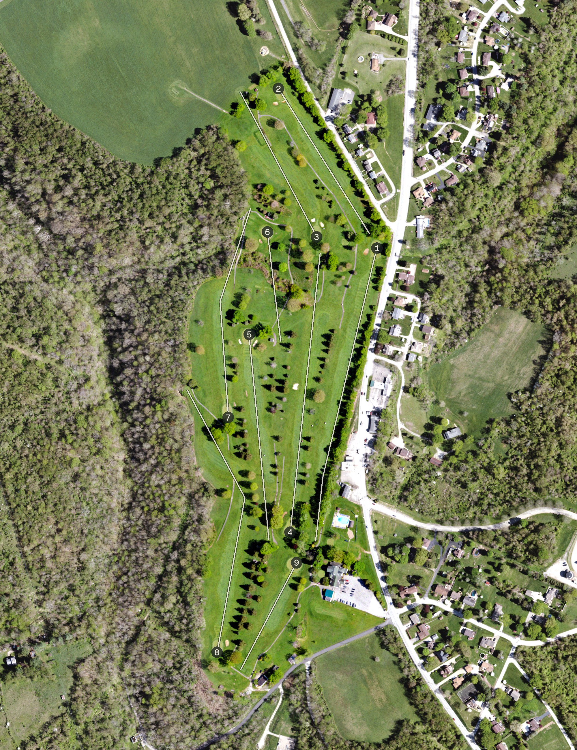 Aerial view of Monongahela Valley Country Club, PA