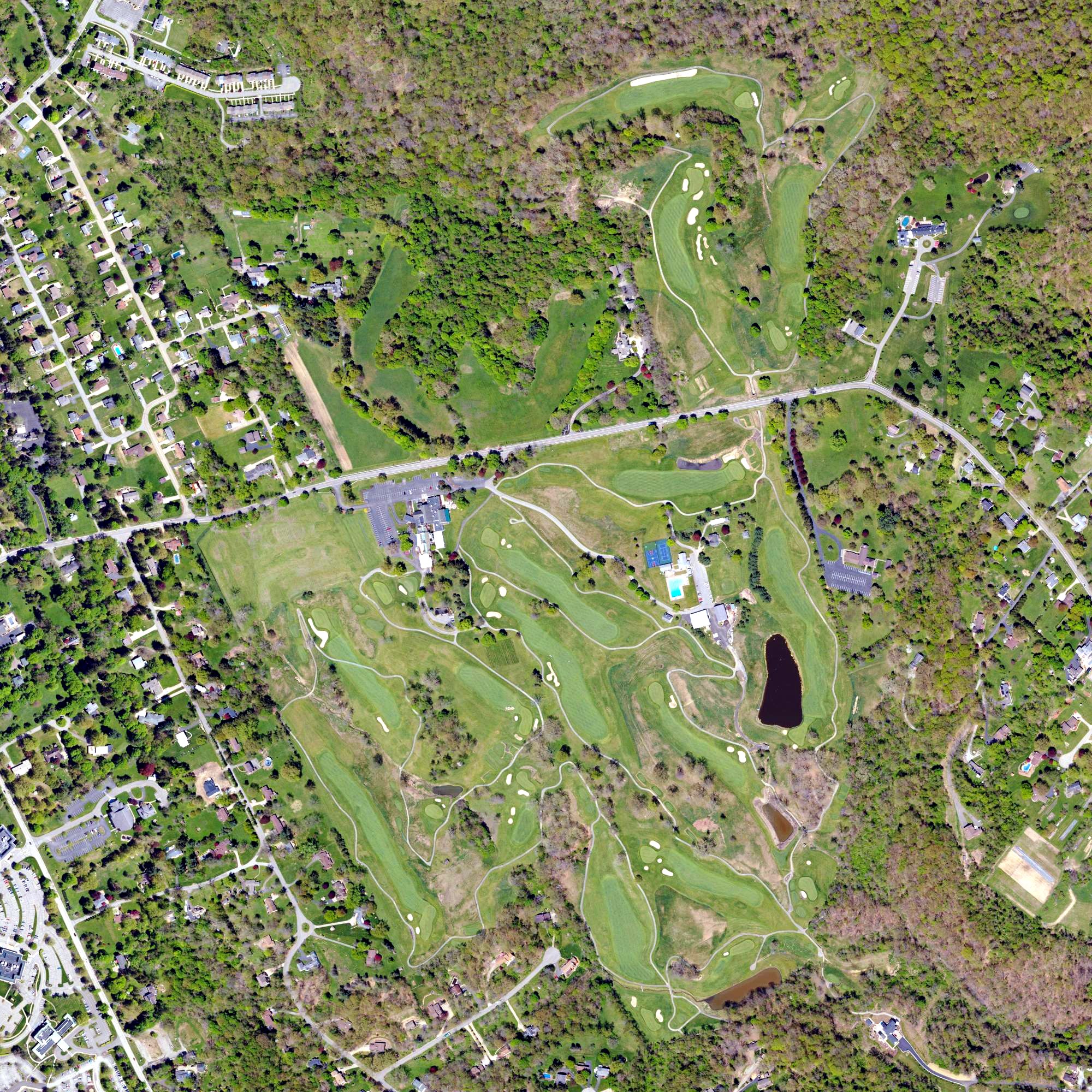 Aerial view of Montour Heights Country Club, PA