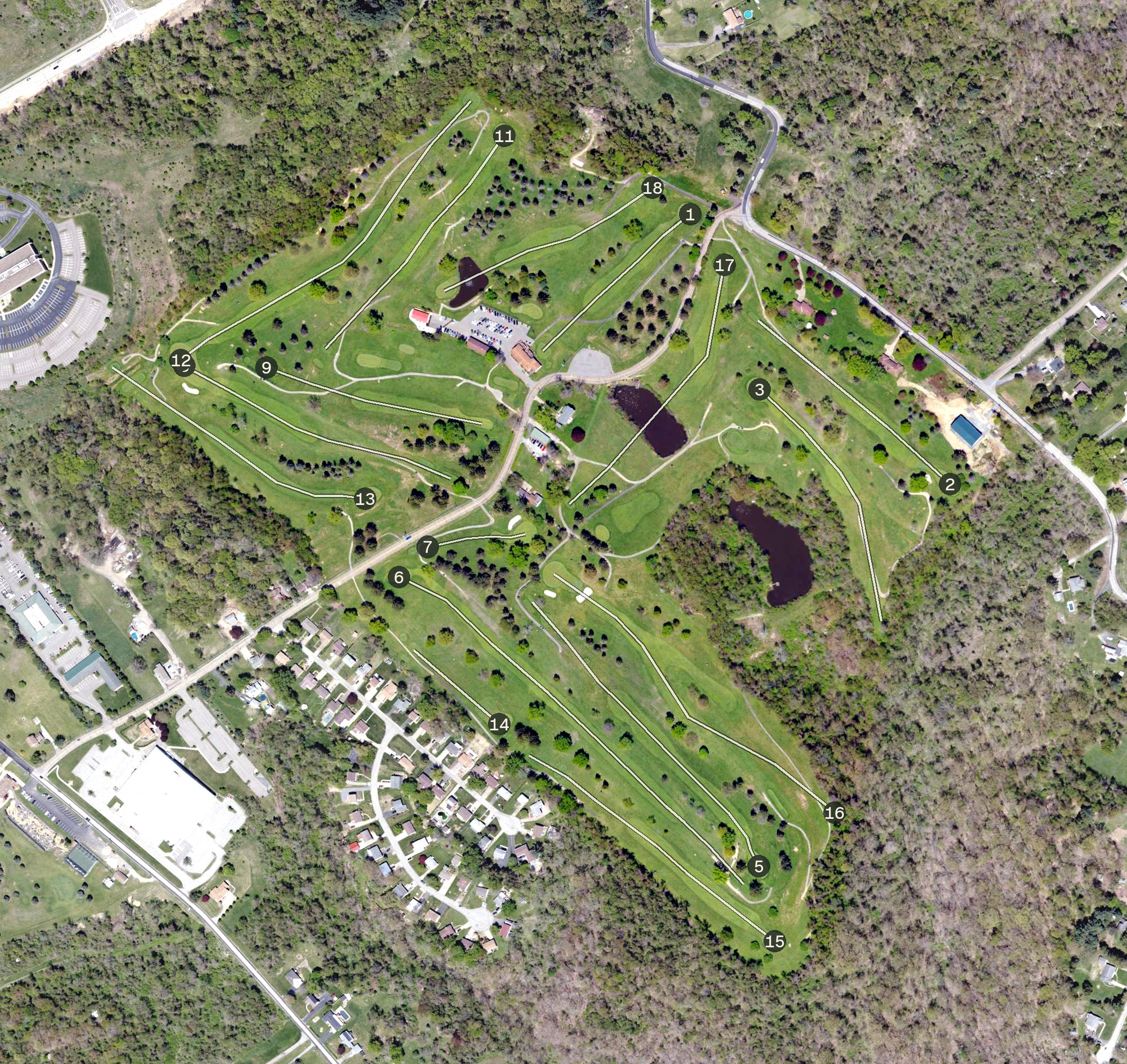 Aerial view of Moon Golf Club, PA