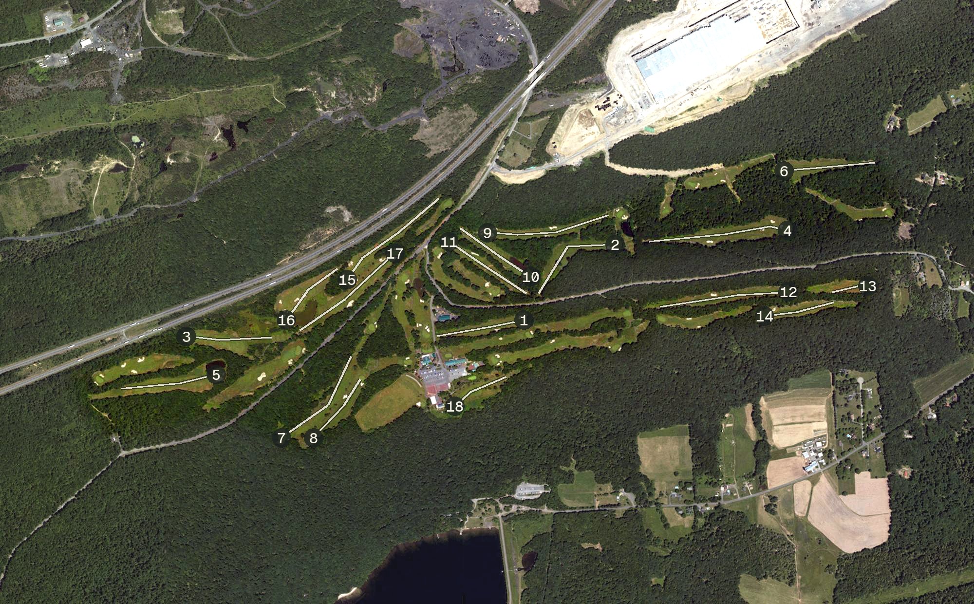 Aerial view of Mountain Valley Golf Course, PA