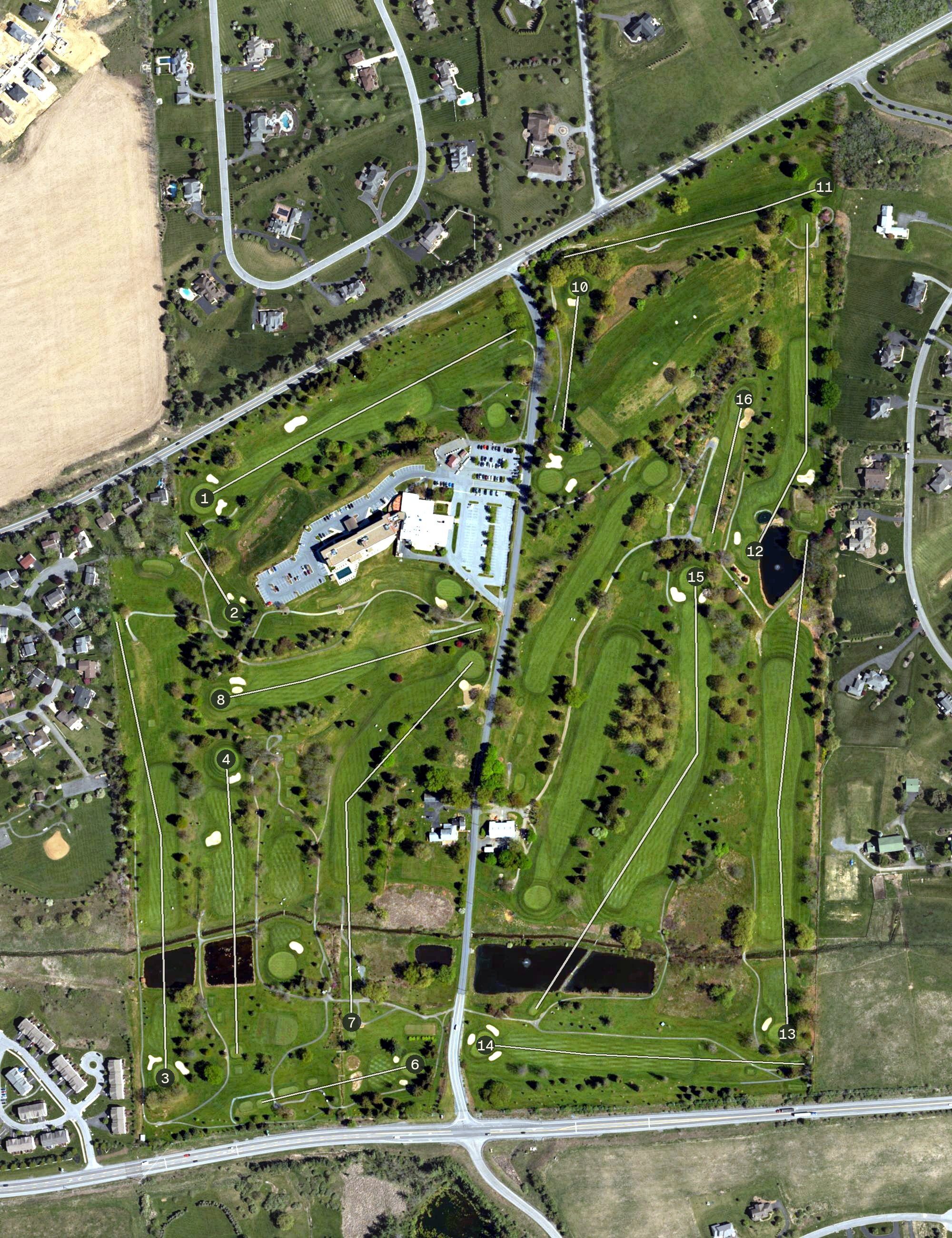 Aerial view of Mountain View Country Club, PA