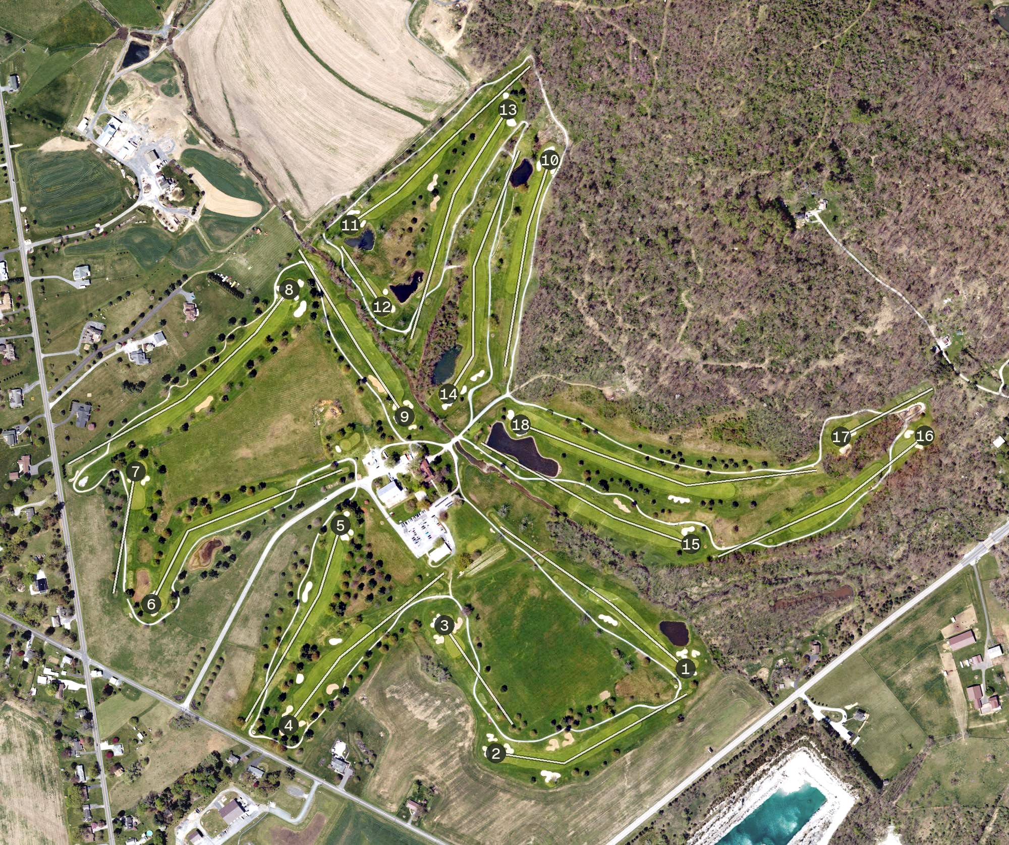 Aerial view of Mountain View Golf Club, PA