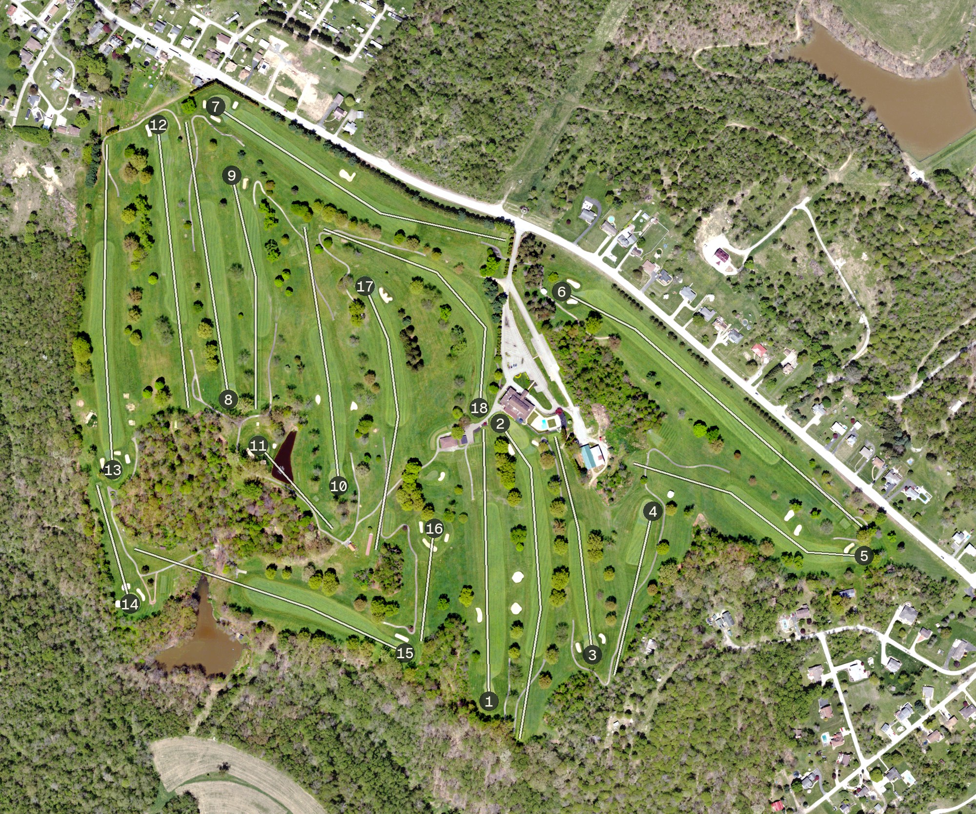 Aerial view of Nemacolin Country Club, PA