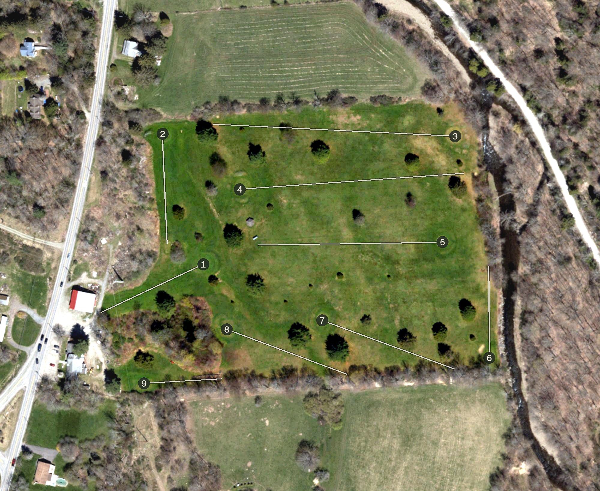 Aerial view of Newfoundland Golf Course, PA