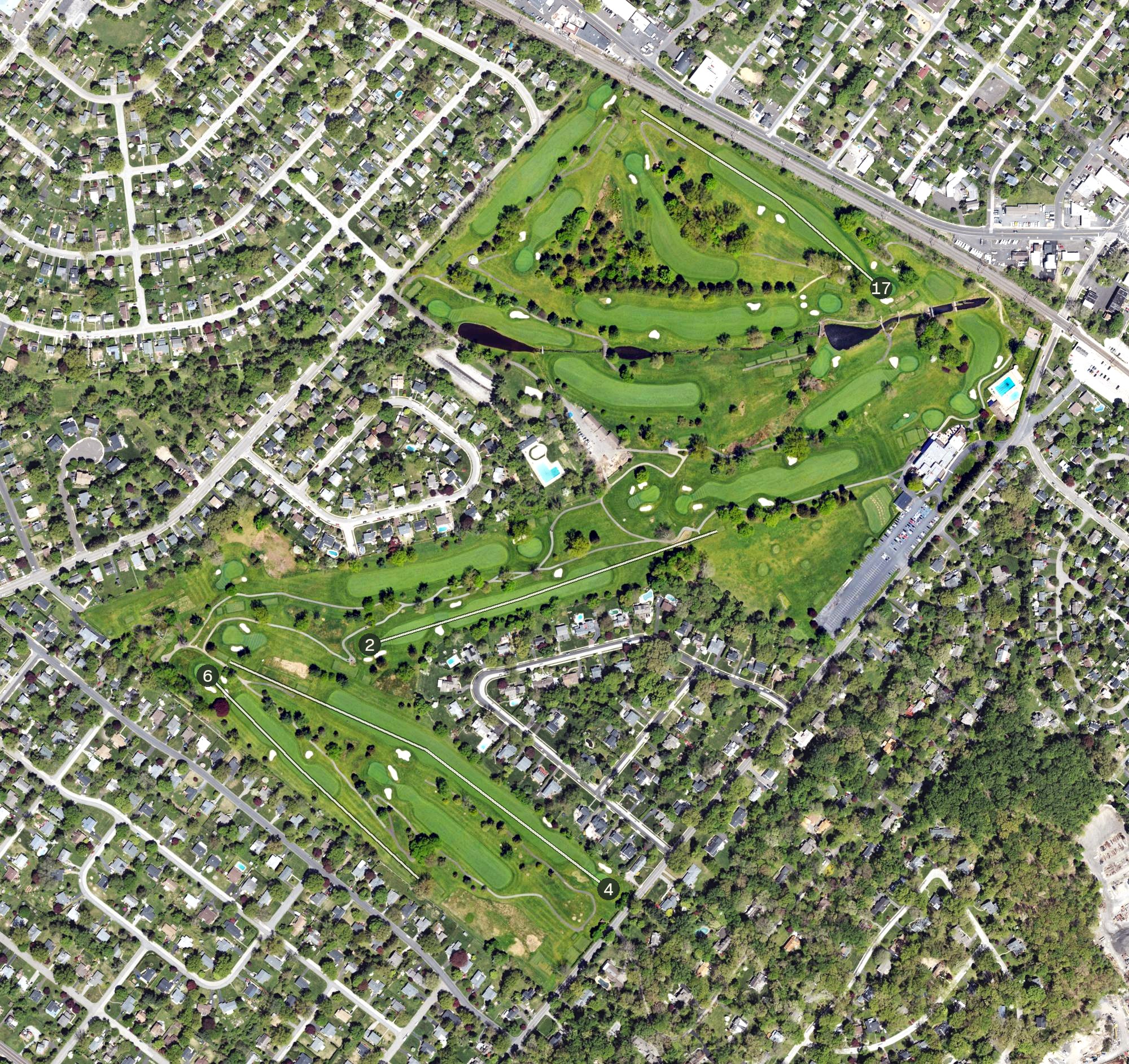 Aerial view of North Hills Country Club, PA