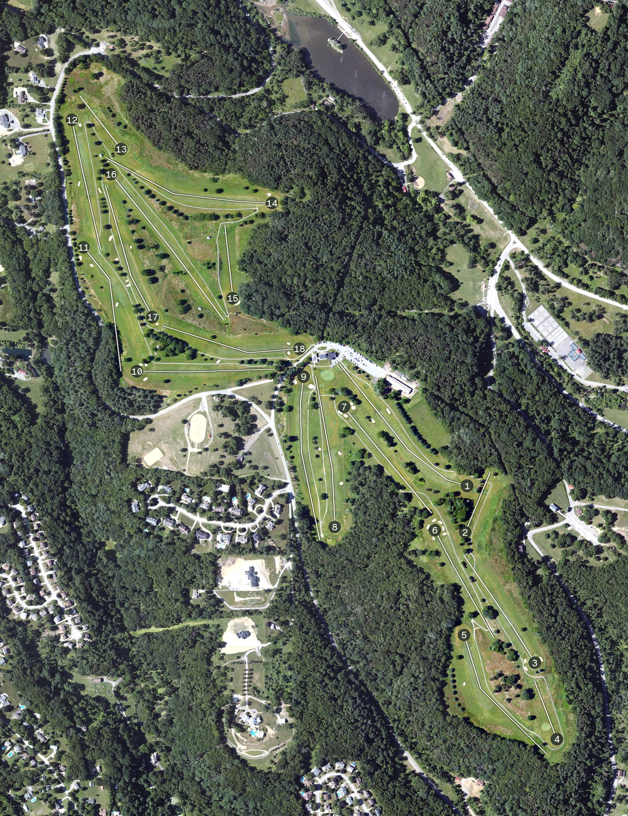 Aerial view of North Park Golf Course, PA