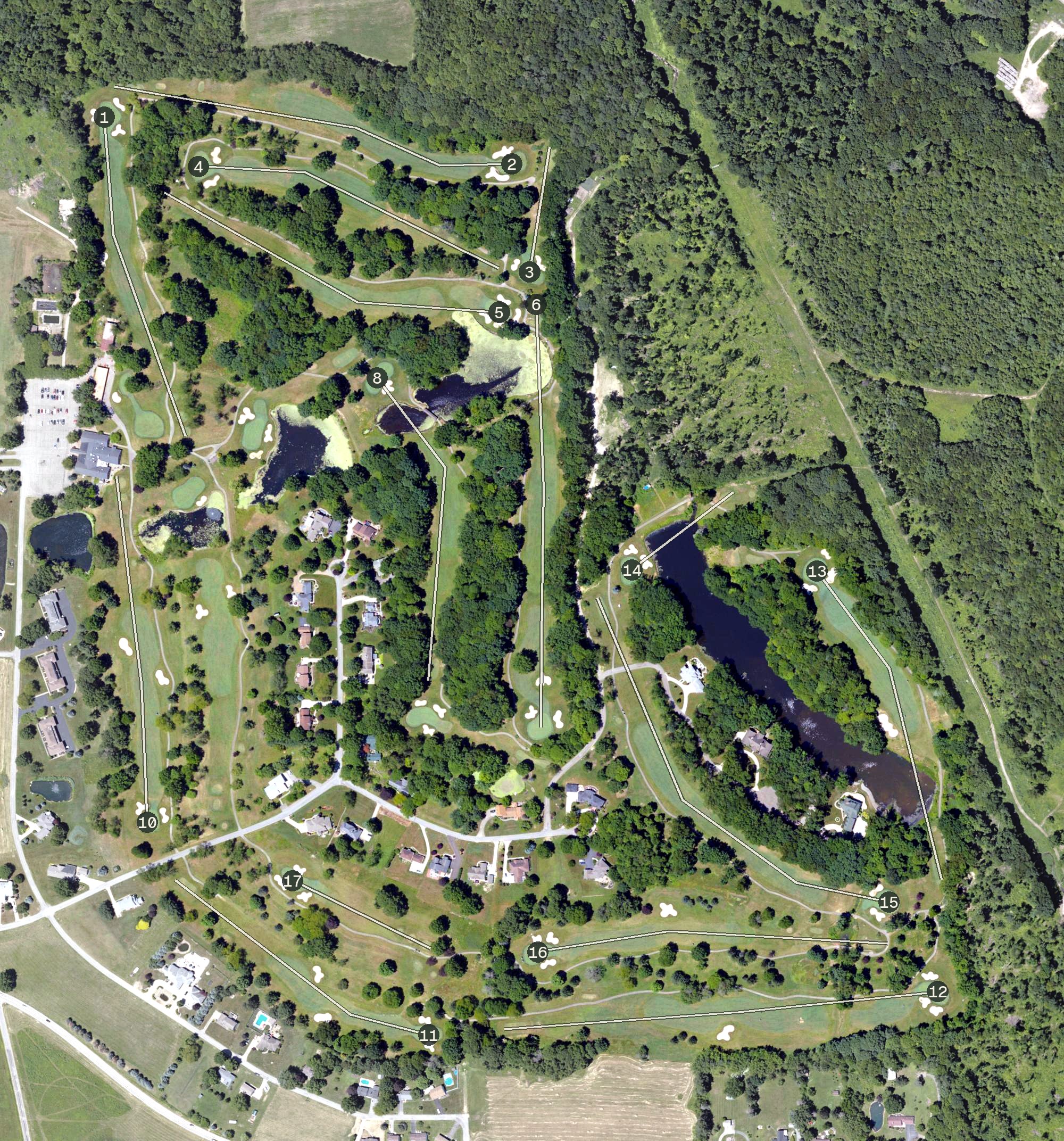 Aerial view of Oak Tree Country Club, PA