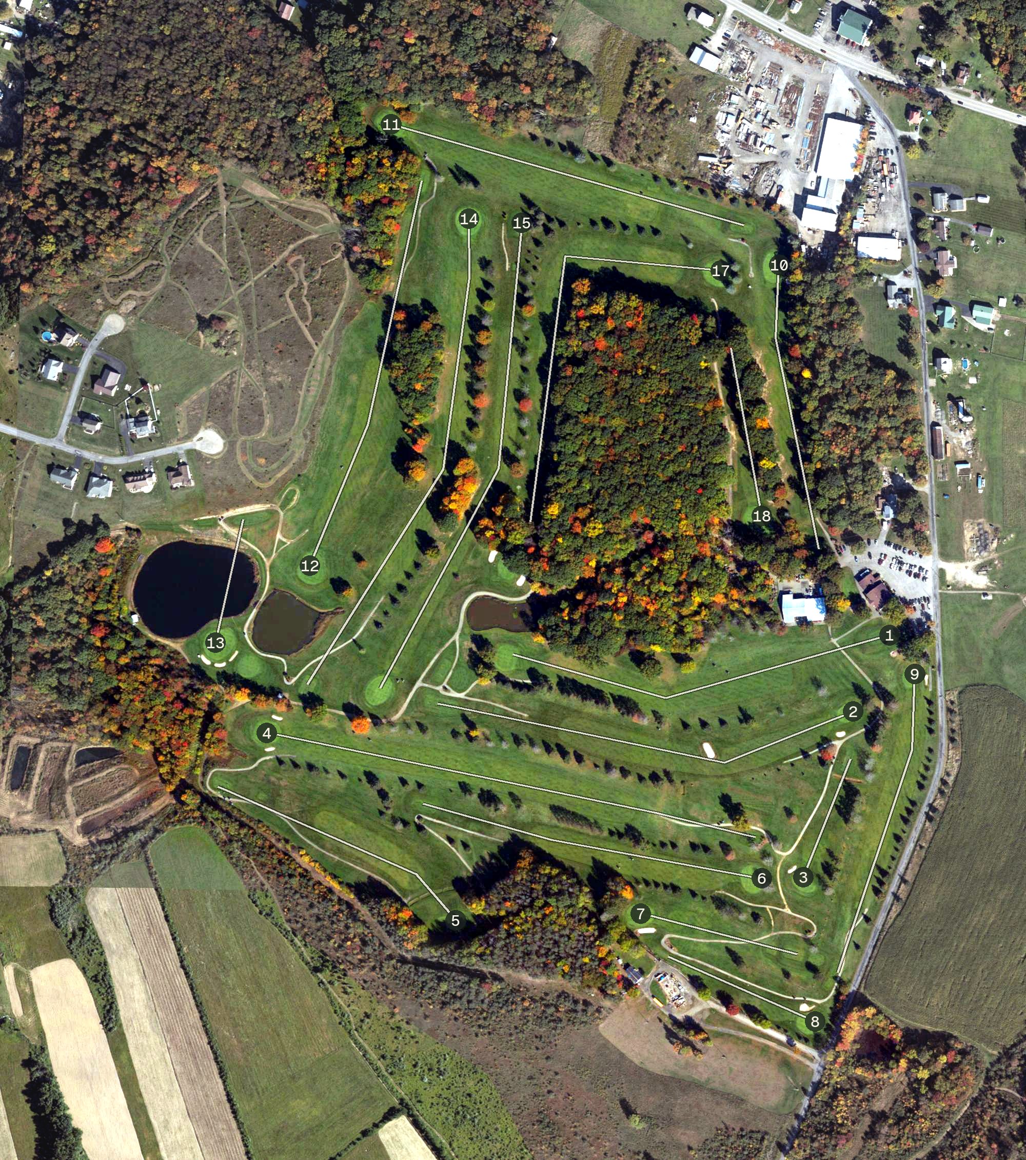 Aerial view of Oakbrook Golf Club, PA