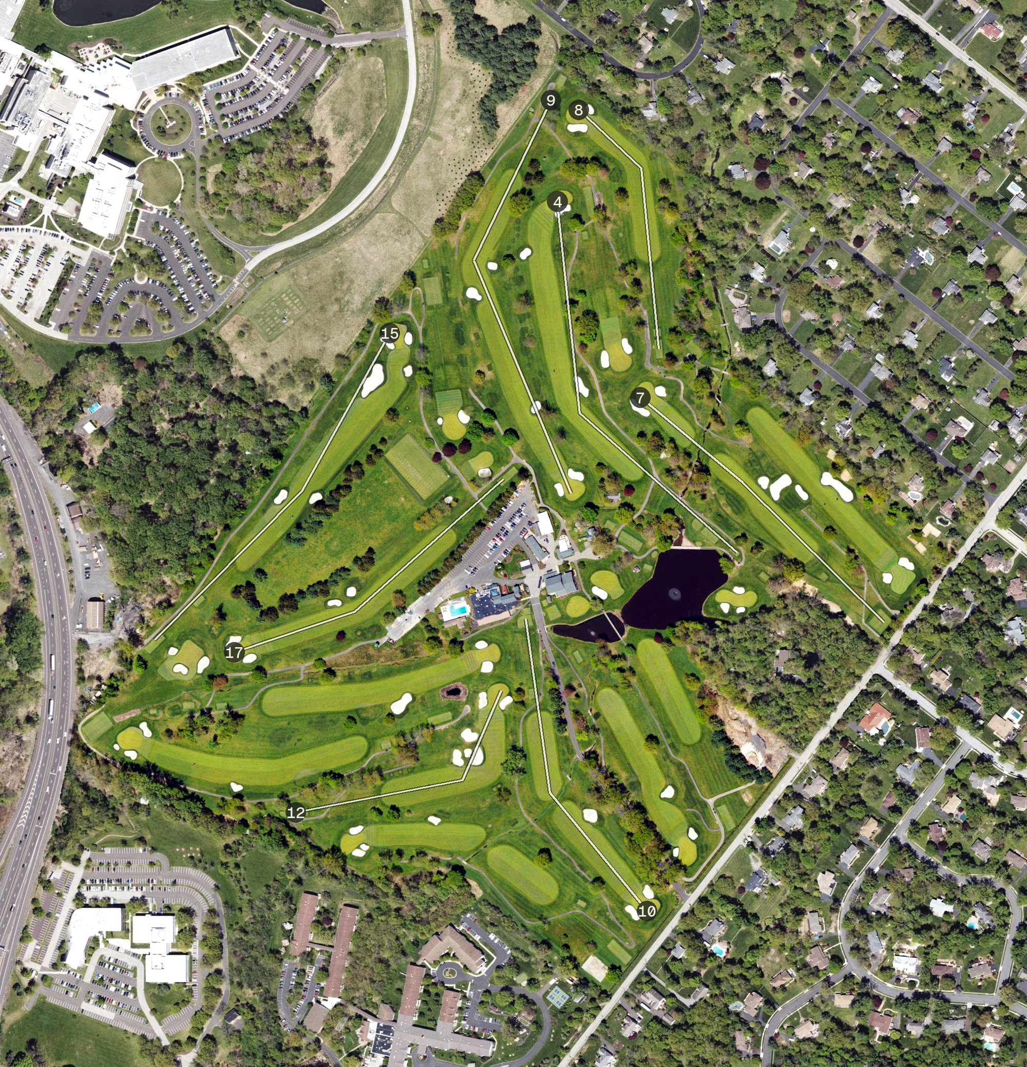 Aerial view of Old York Road Country Club, PA