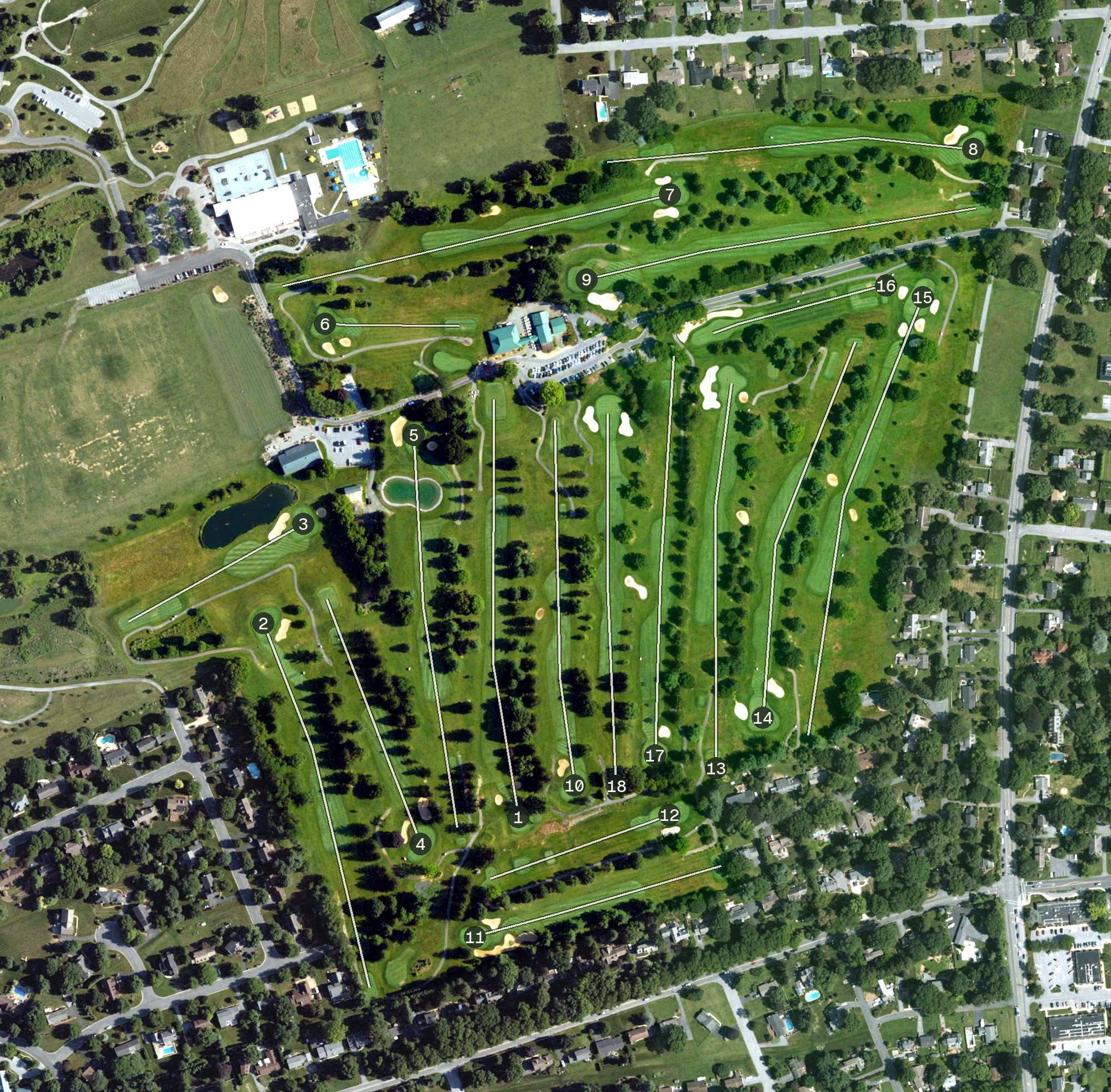 Aerial view of Overlook Golf Course, PA