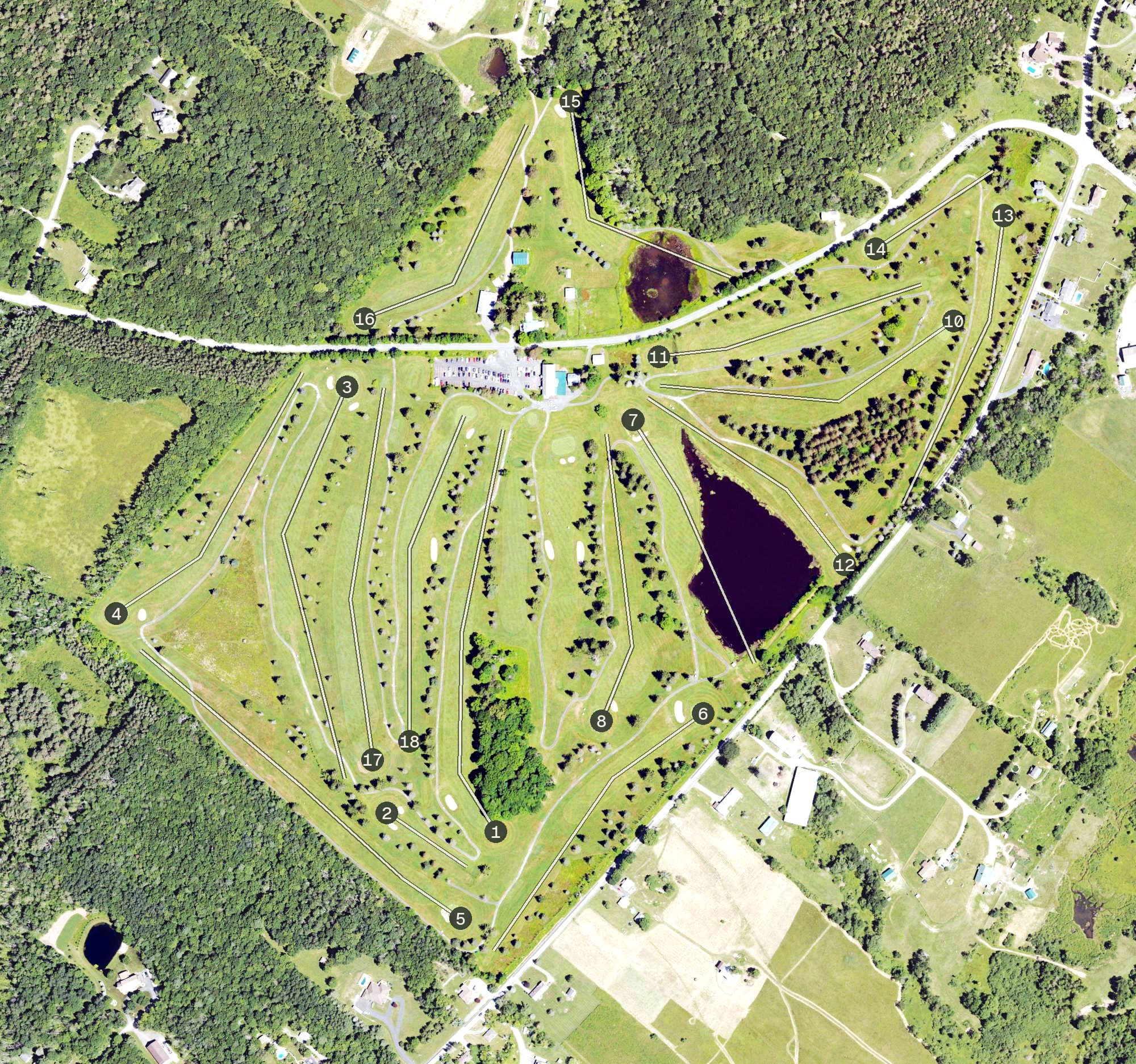 Aerial view of PANORAMA GOLF COURSE, PA