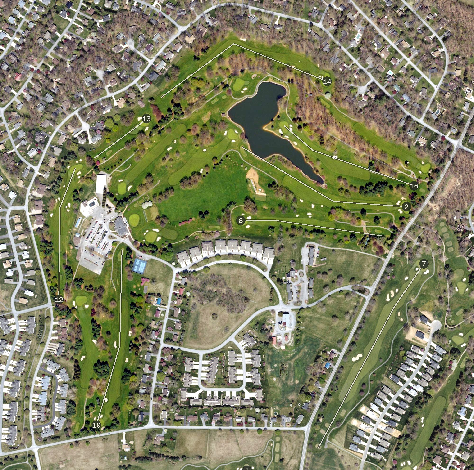 Aerial view of Penn National Golf Course, PA