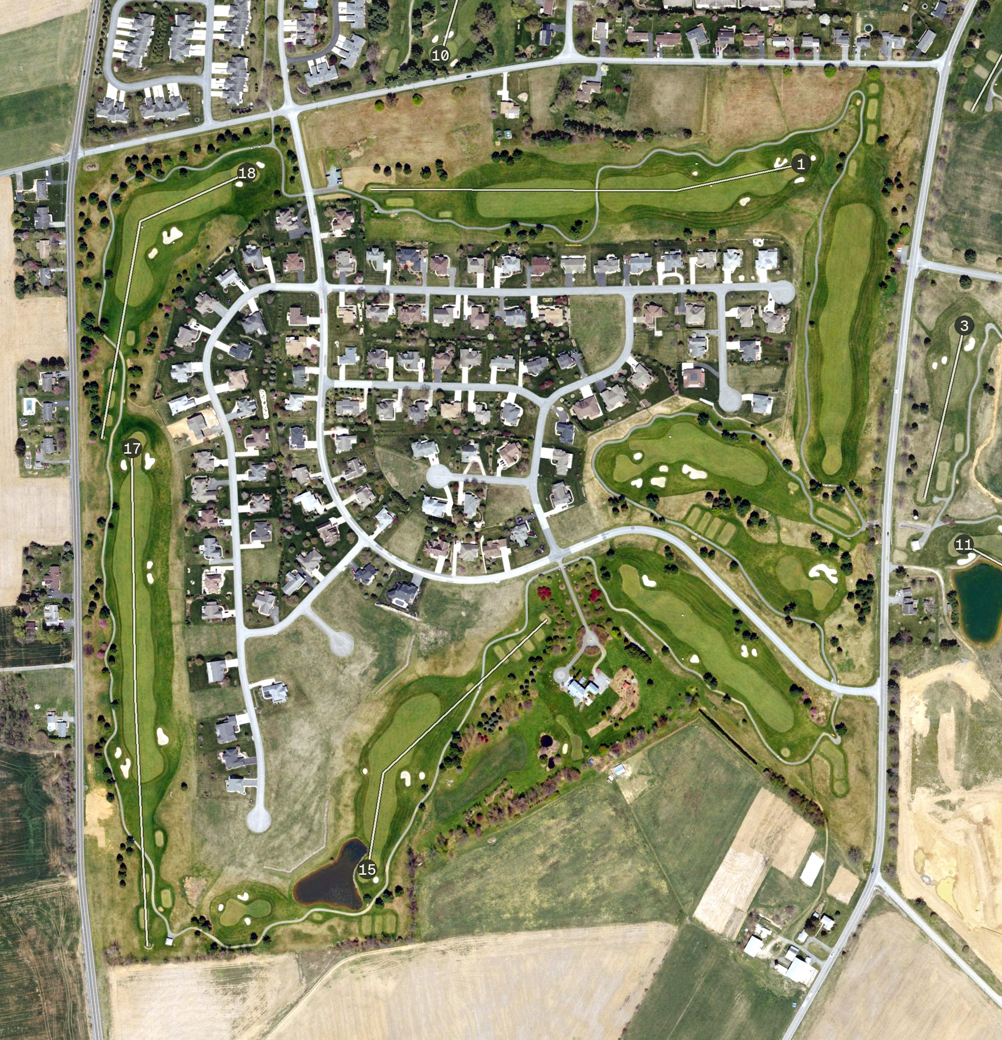 Aerial view of Penn National Golf Course, PA