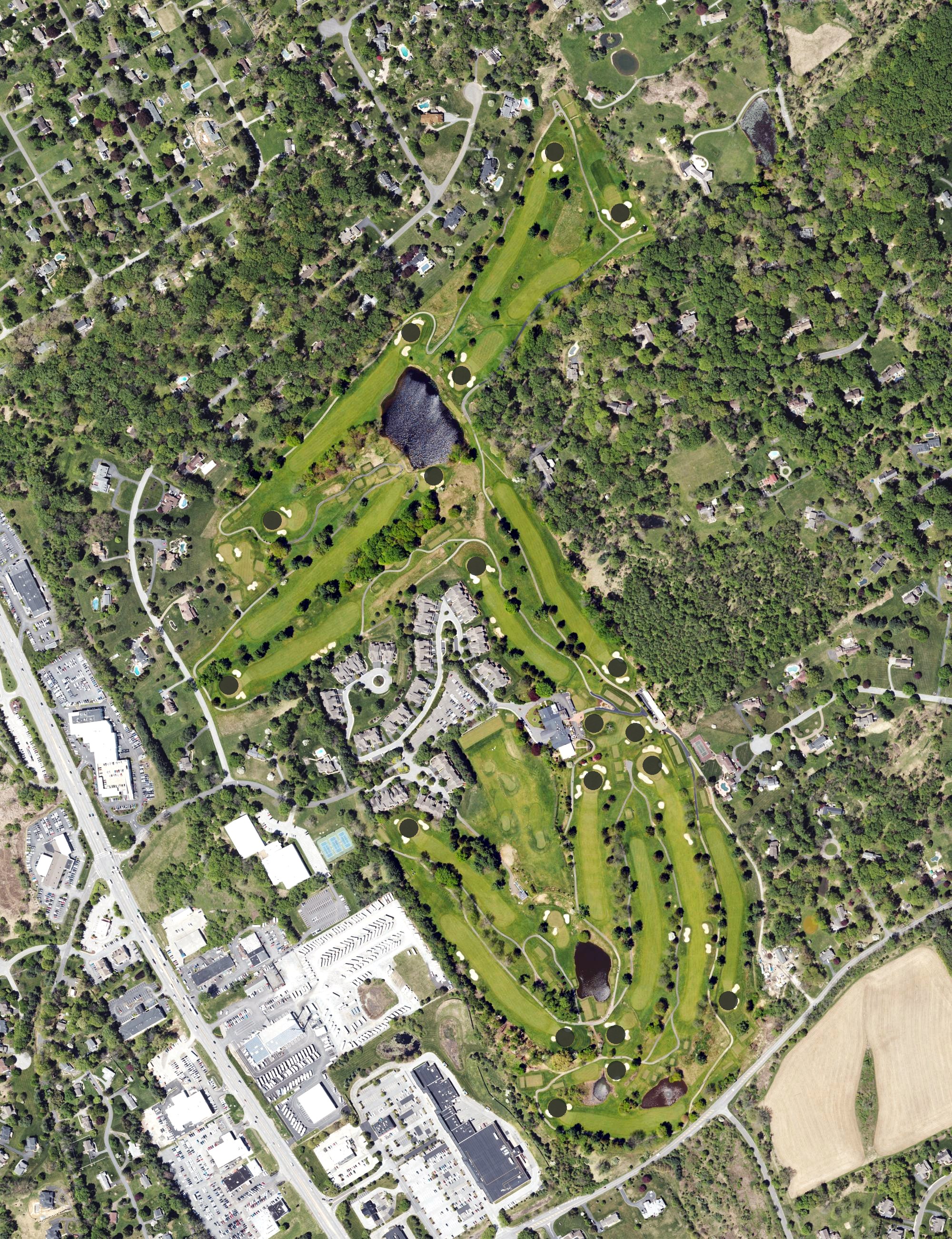 Aerial view of Penn Oaks Golf Club, PA