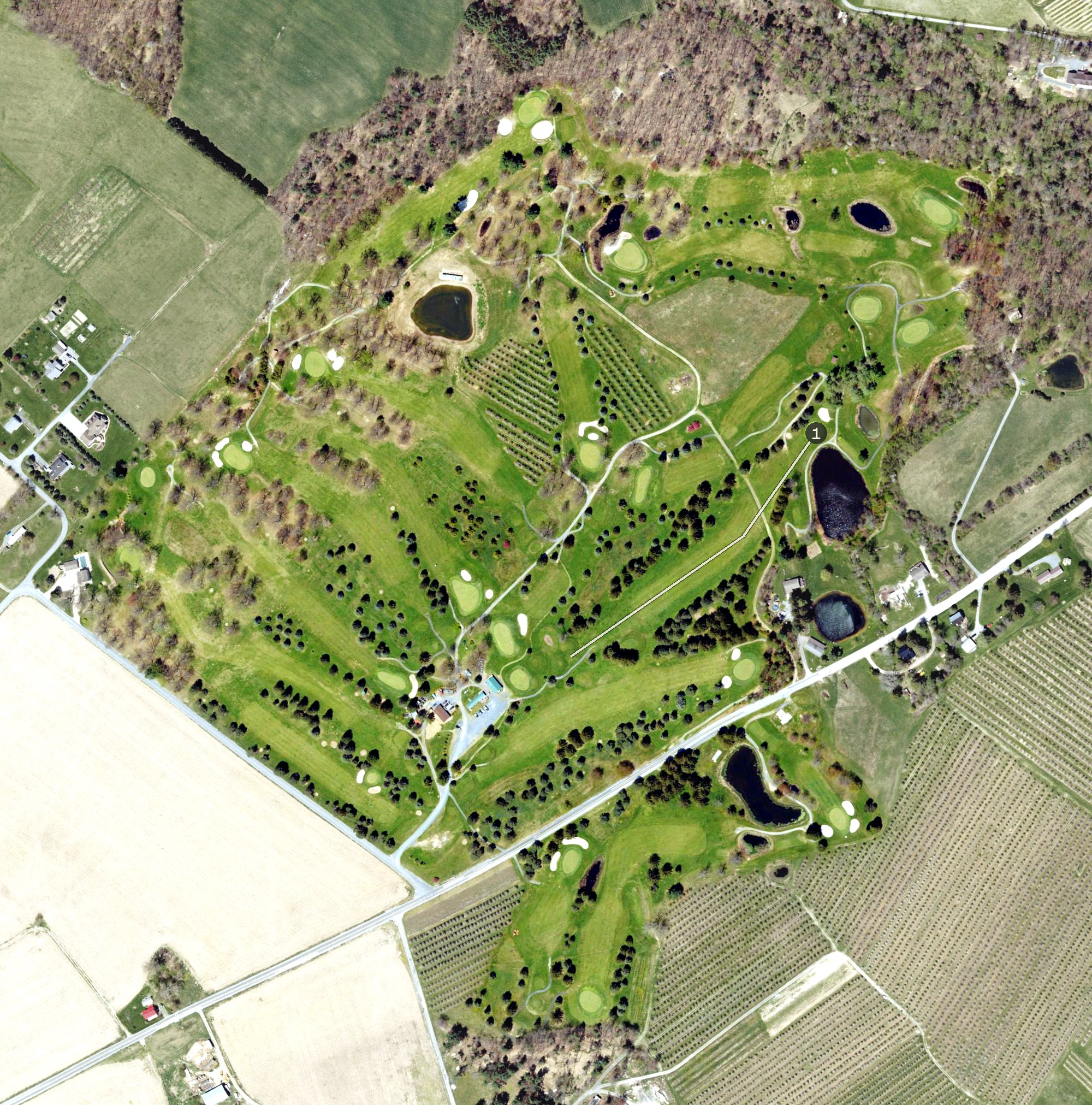 Aerial view of Piney Apple Golf Course, PA