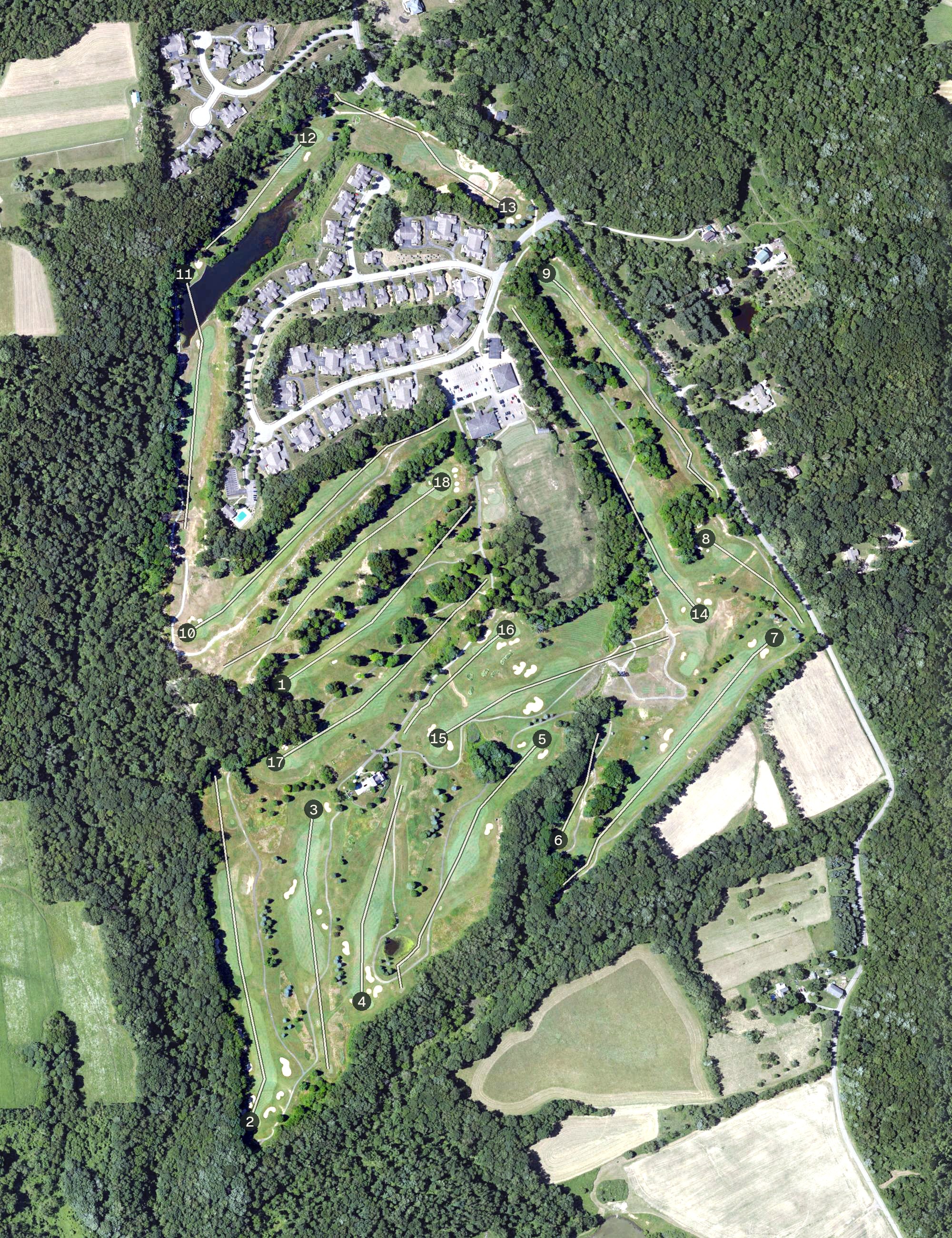 Aerial view of Pittsburgh National Golf Course, PA