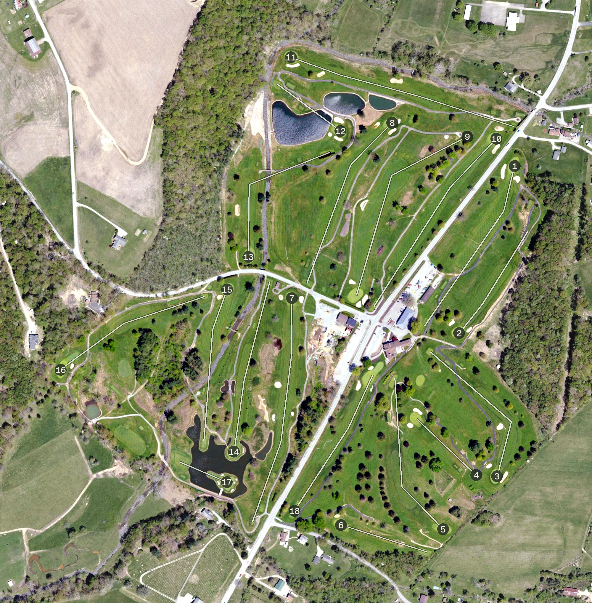 Aerial view of Pleasant Valley Country Club, PA