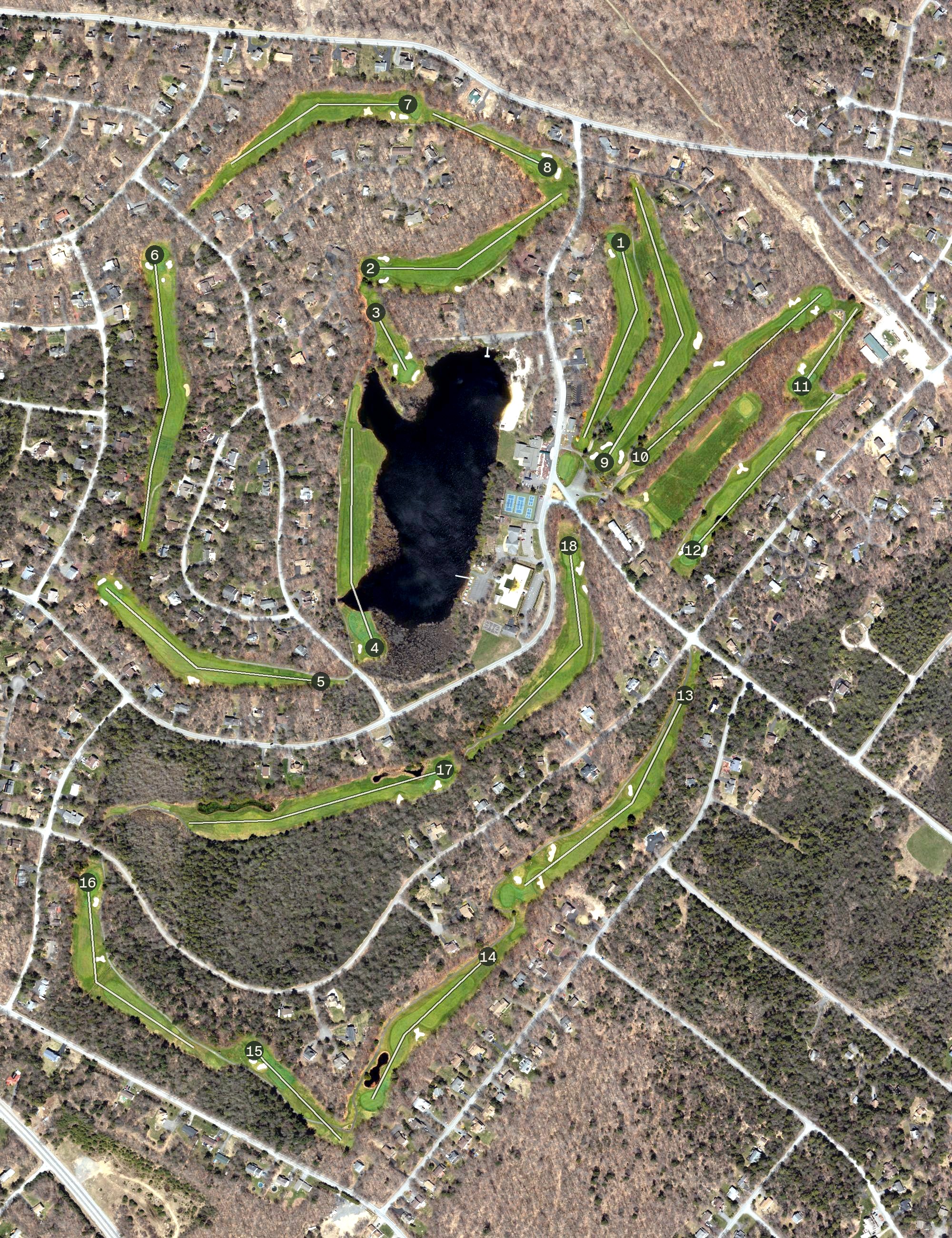 Aerial view of Pocono Farms Country Club, PA