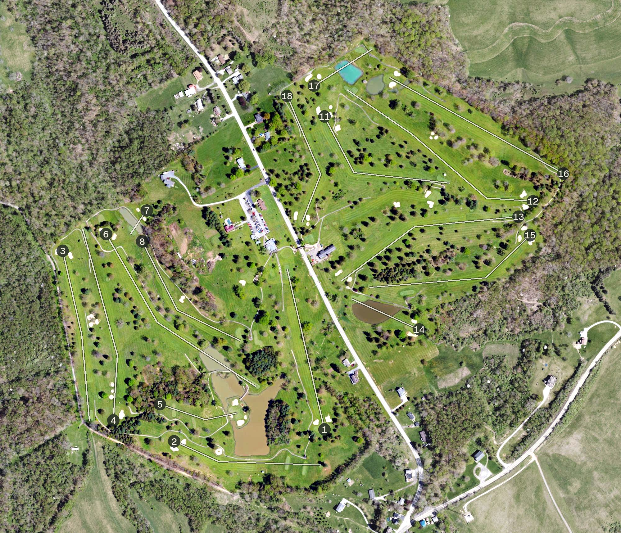 Aerial view of Ponderosa Golf Course, PA