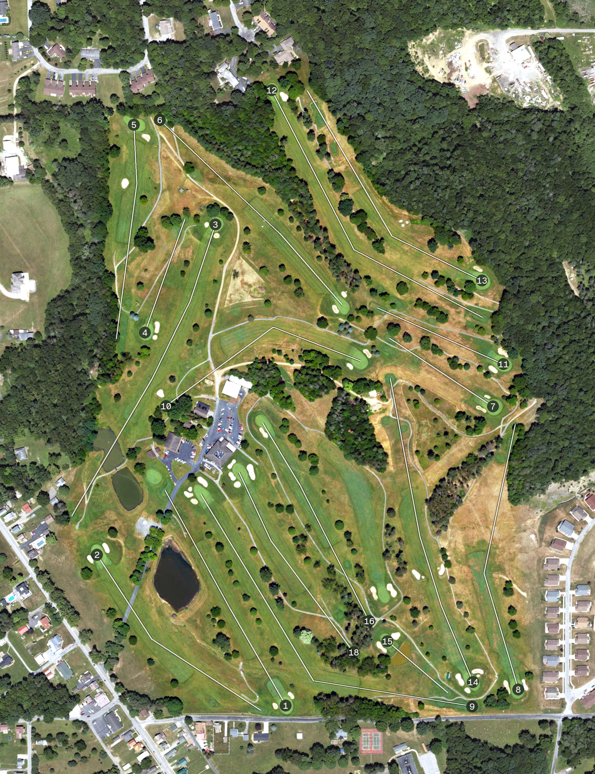 Aerial view of Punxsutawney Country Club, PA