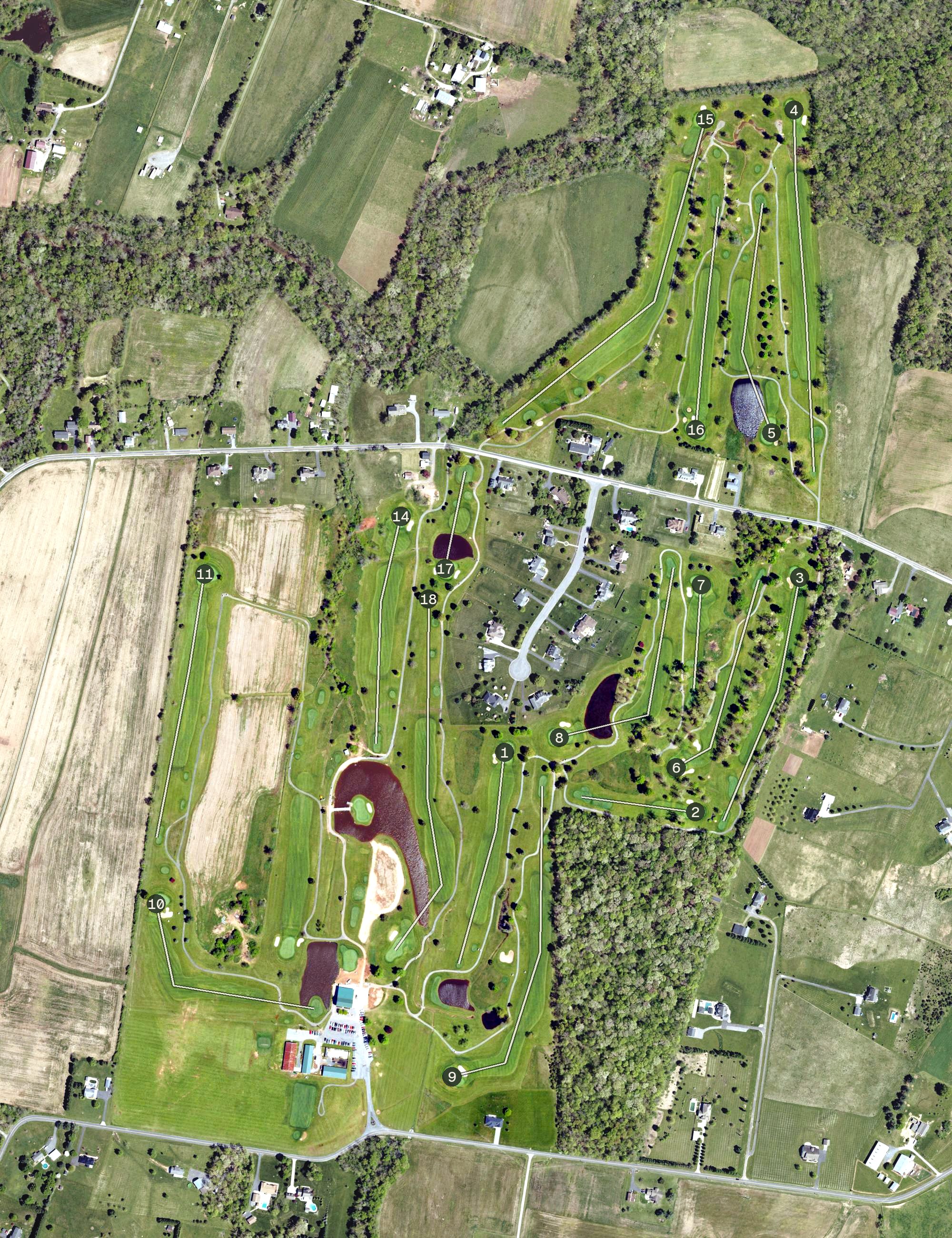 Aerial view of Quail Valley Golf Course, PA