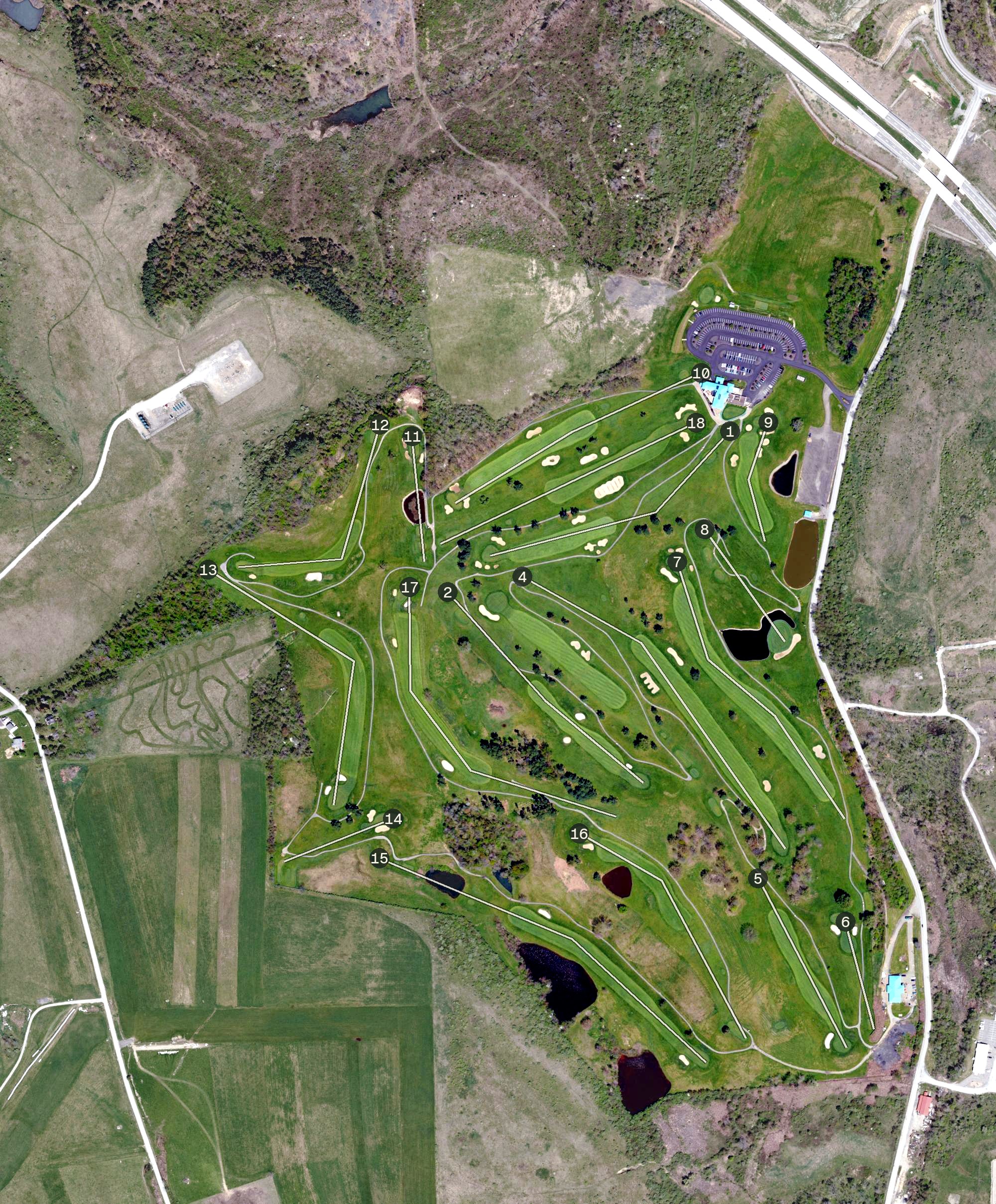 Aerial view of Quicksilver Golf Club, PA