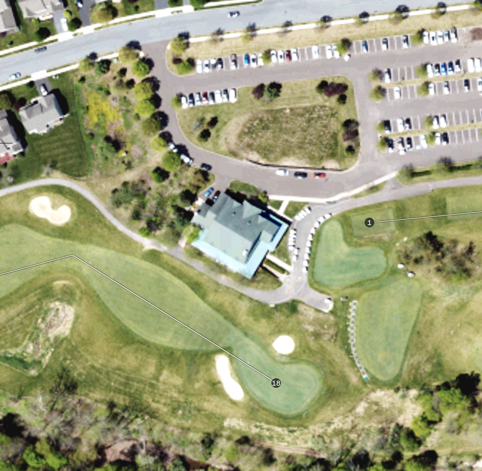 Aerial view of Raven's Claw Golf Club, PA