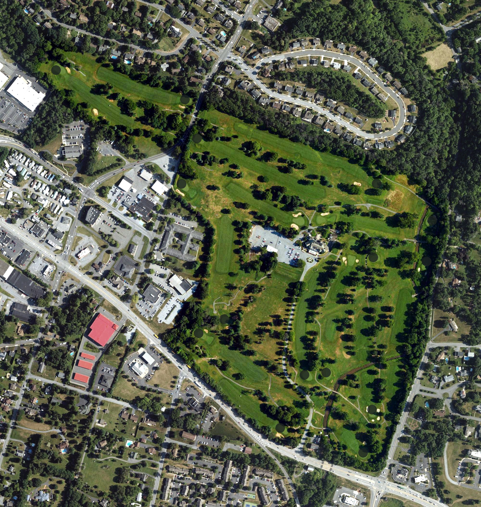 Aerial view of Reading Country Club, PA