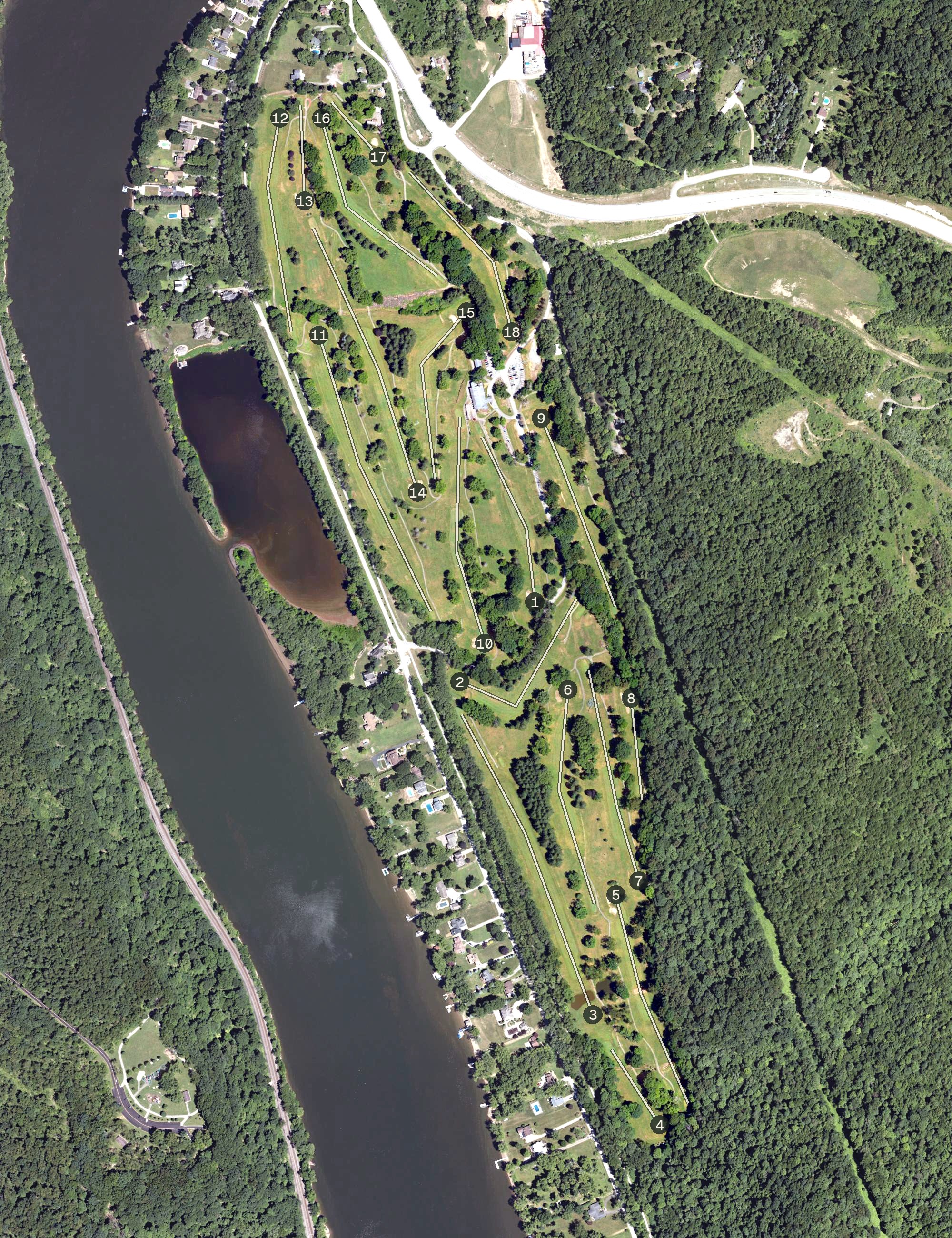 Aerial view of River Forest Country CLub, PA