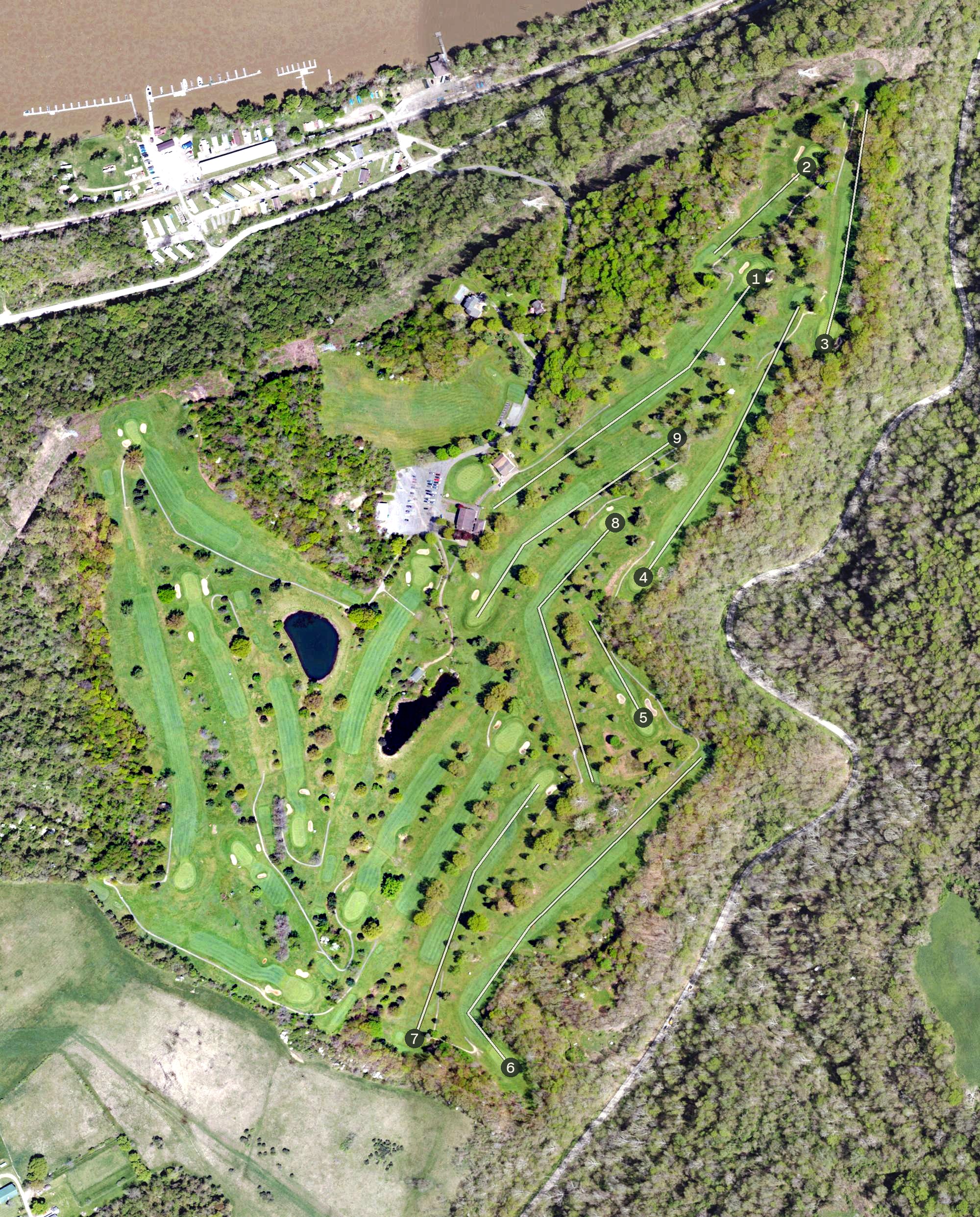 Aerial view of Riverview Golf Course, PA