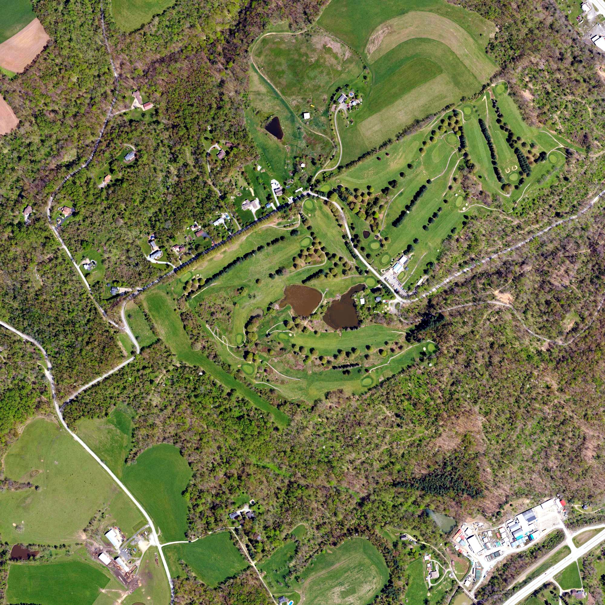 Aerial view of Rolling Fields Golf Course, PA