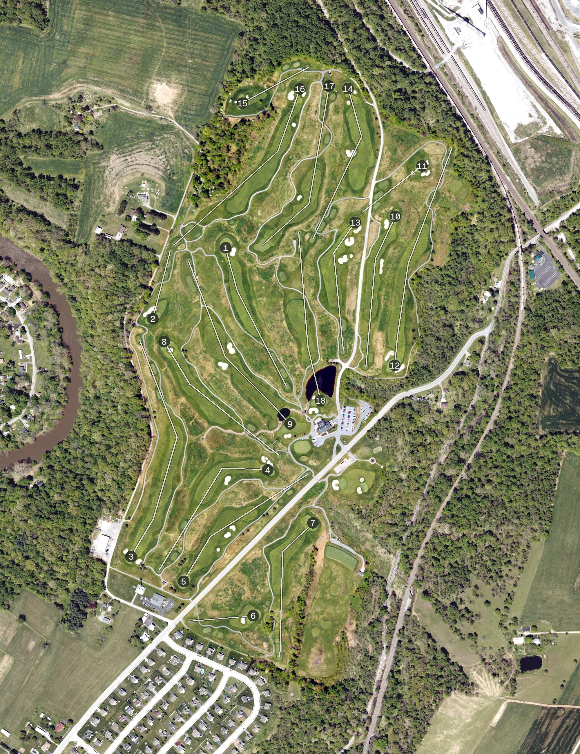Aerial view of Royal Manchester Golf Links, PA