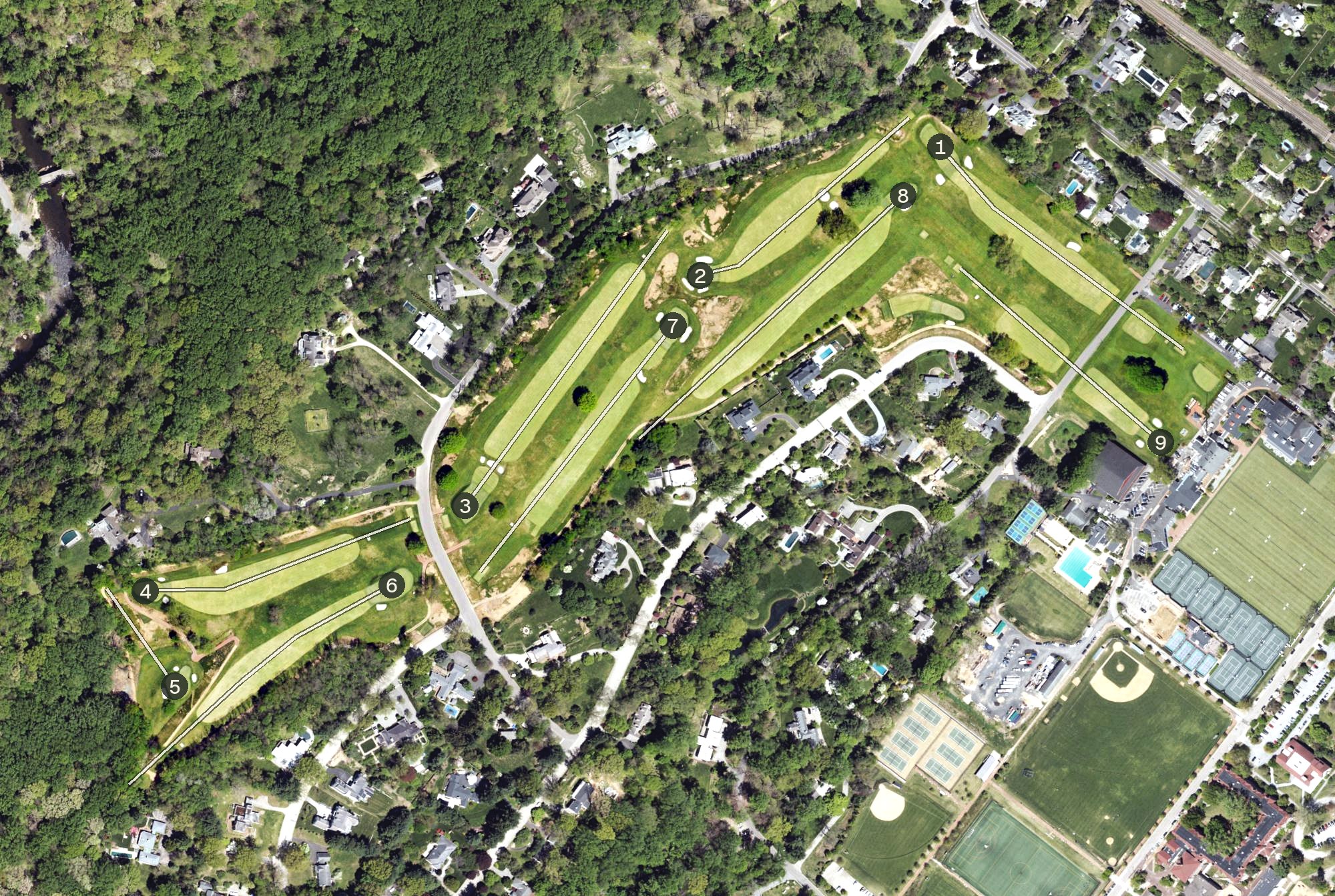 Aerial view of Saint Martin's Golf Course, PA