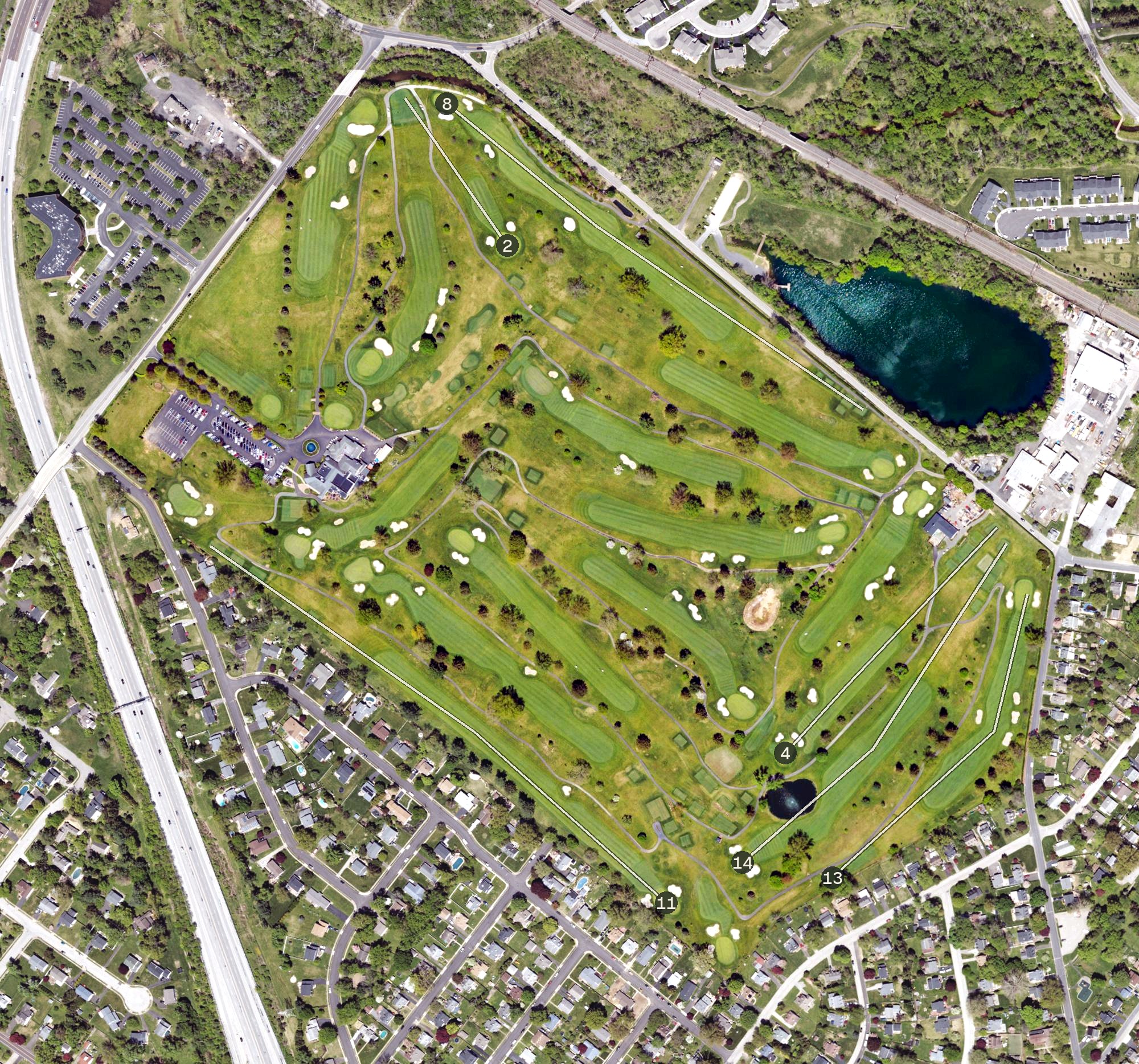 Aerial view of Sandy Run Country Club, PA