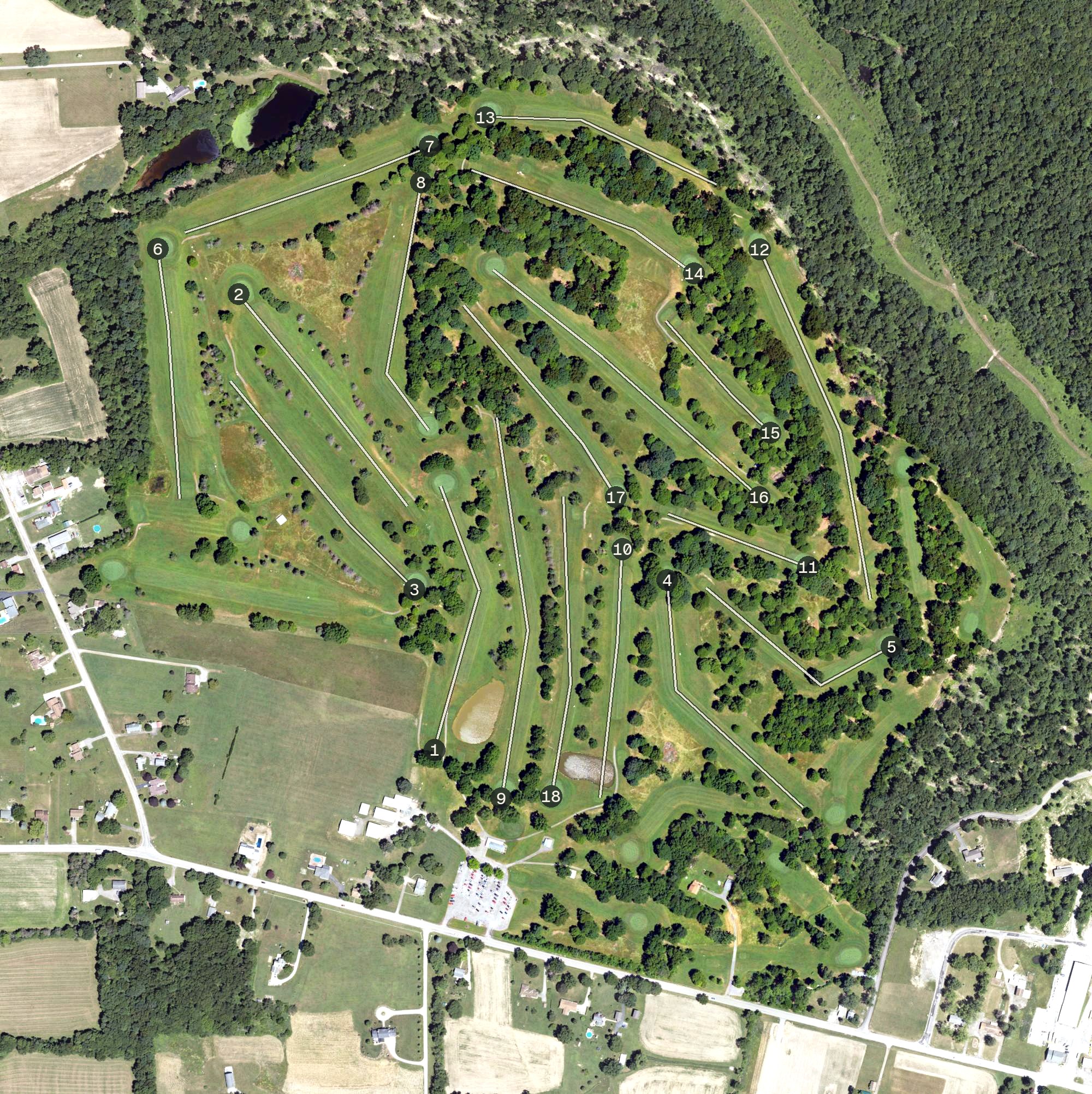 Aerial view of Saxon Golf Course, PA