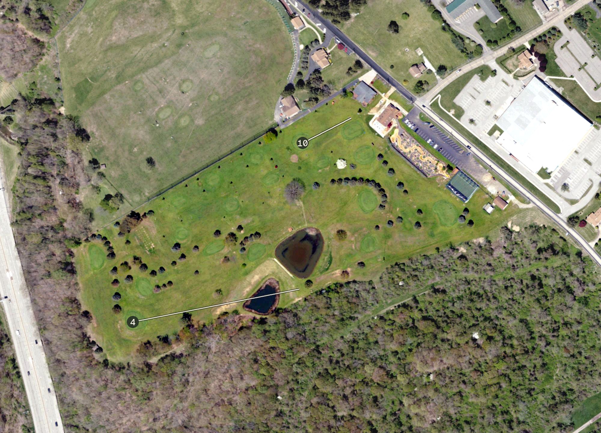 Aerial view of Scally's Par-3 and Mini Golf, PA