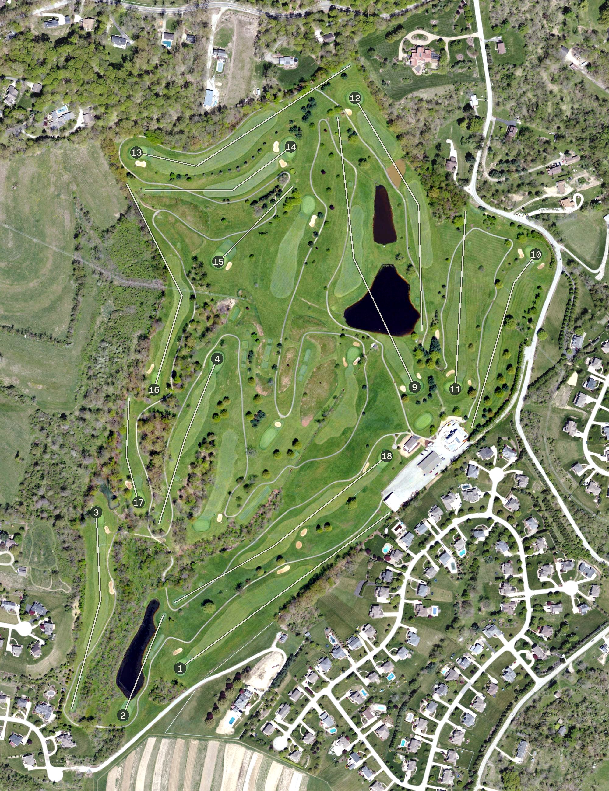 Aerial view of Scenic Valley Golf Course, PA