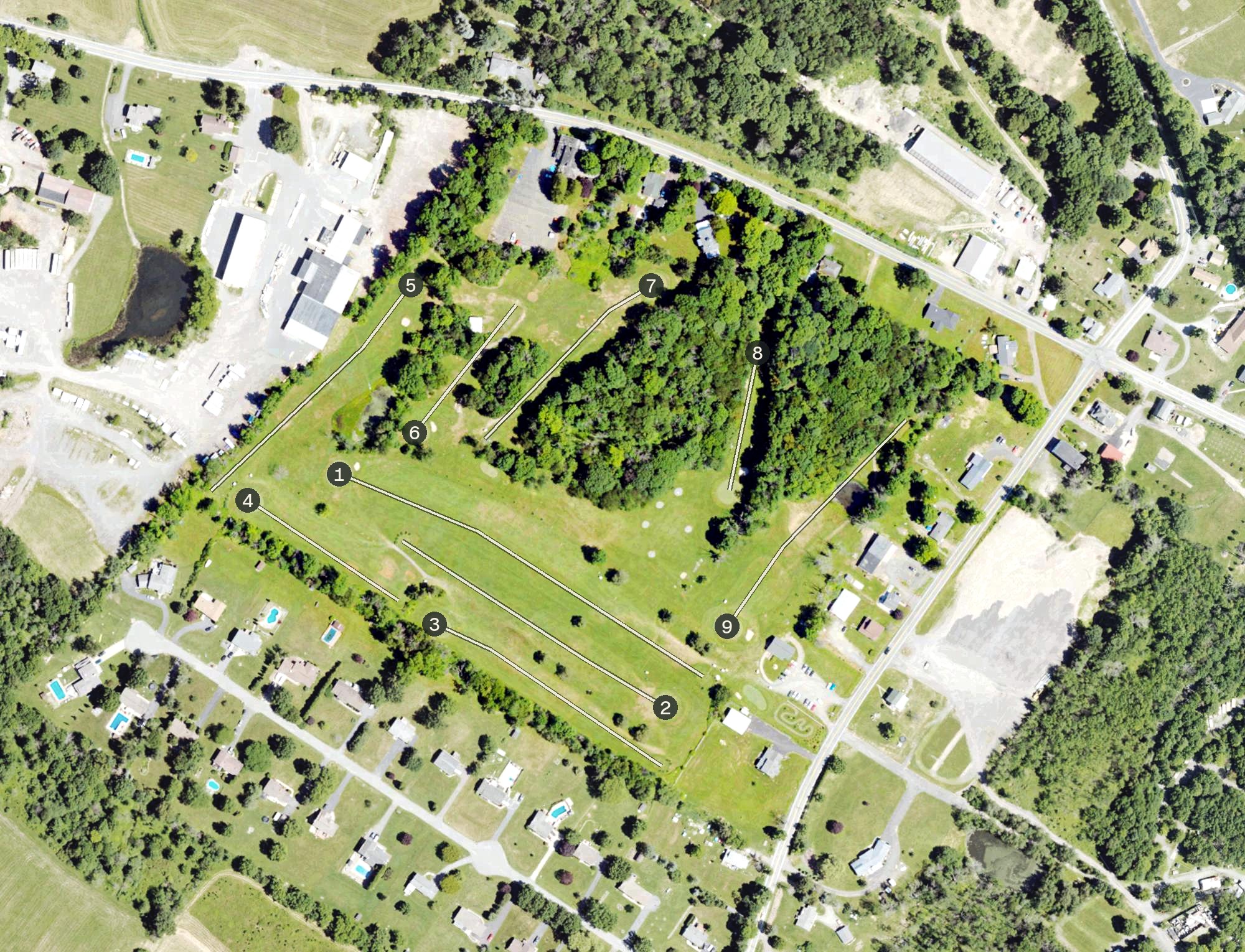 Aerial view of Scott's Greens Golf Course, PA