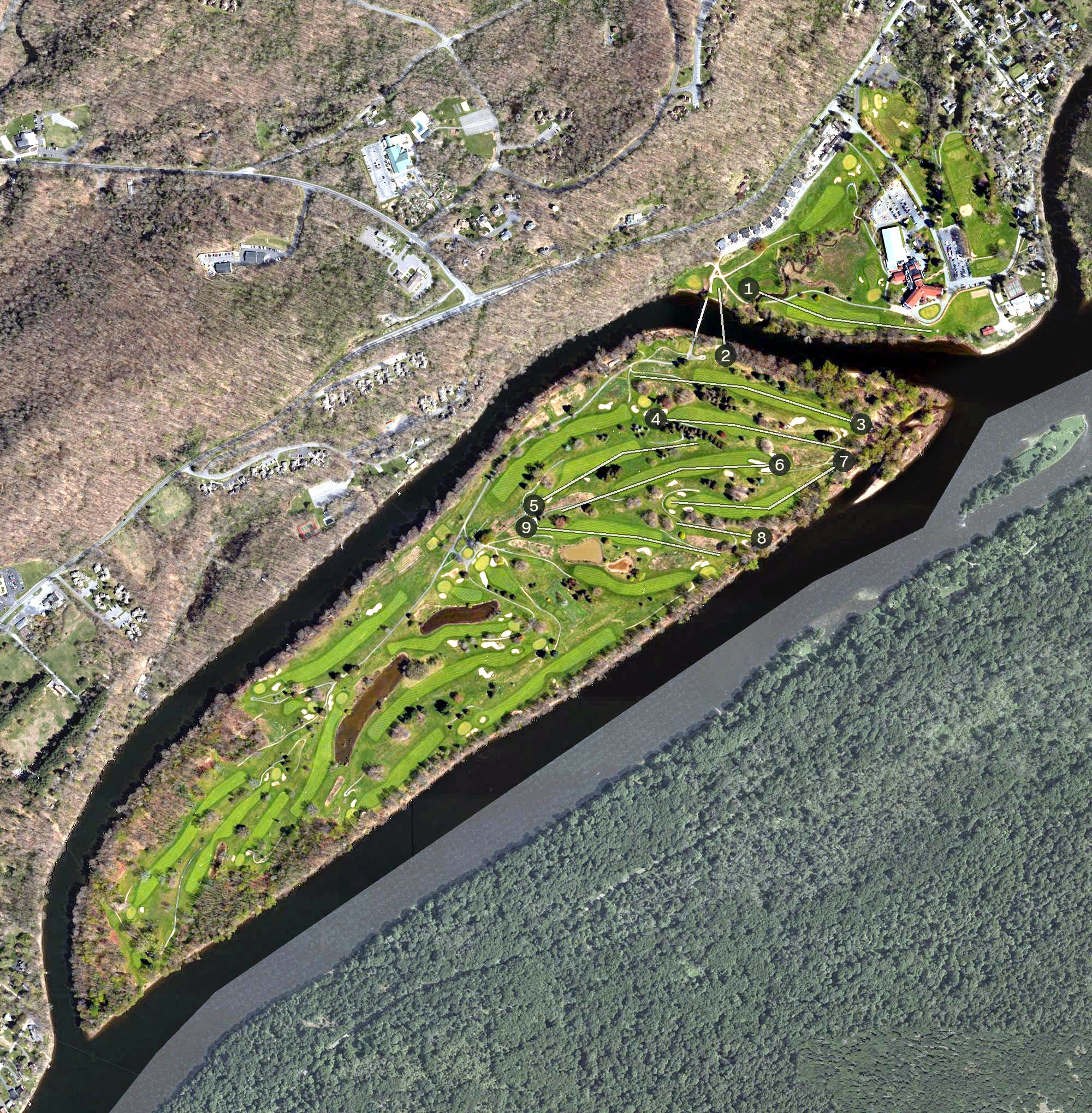 Aerial view of Shawnee Golf Course, PA