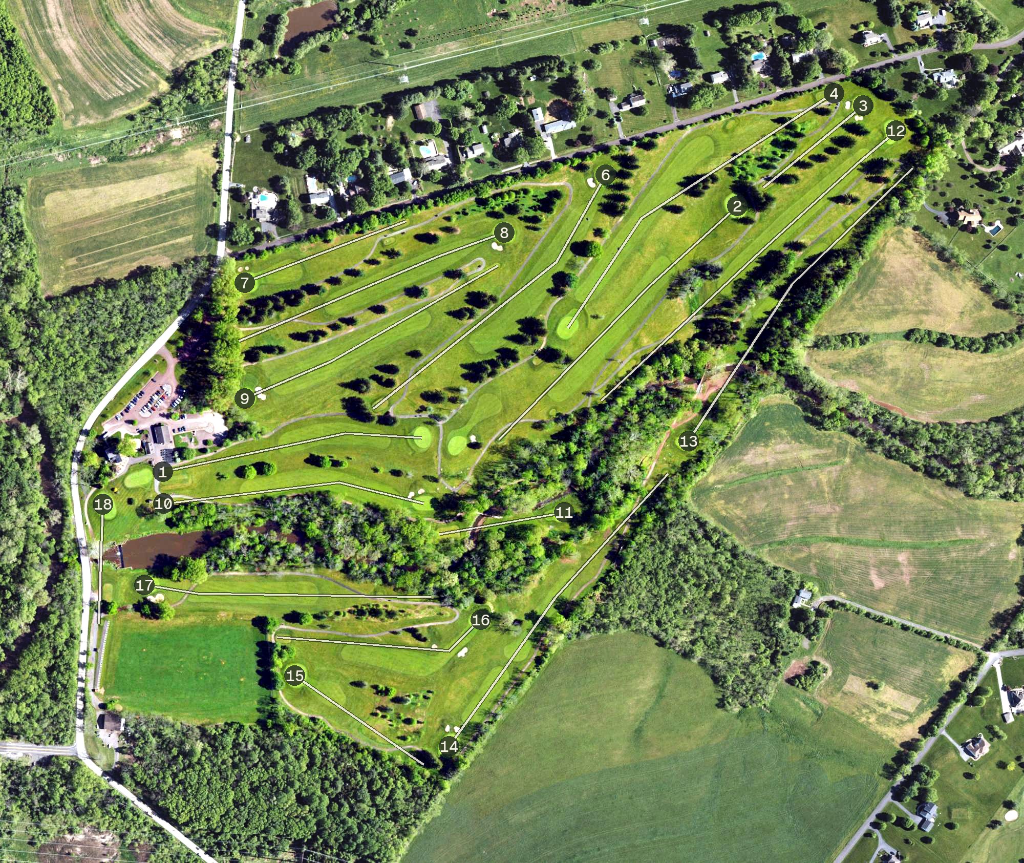 Aerial view of Skippack Golf Course, PA