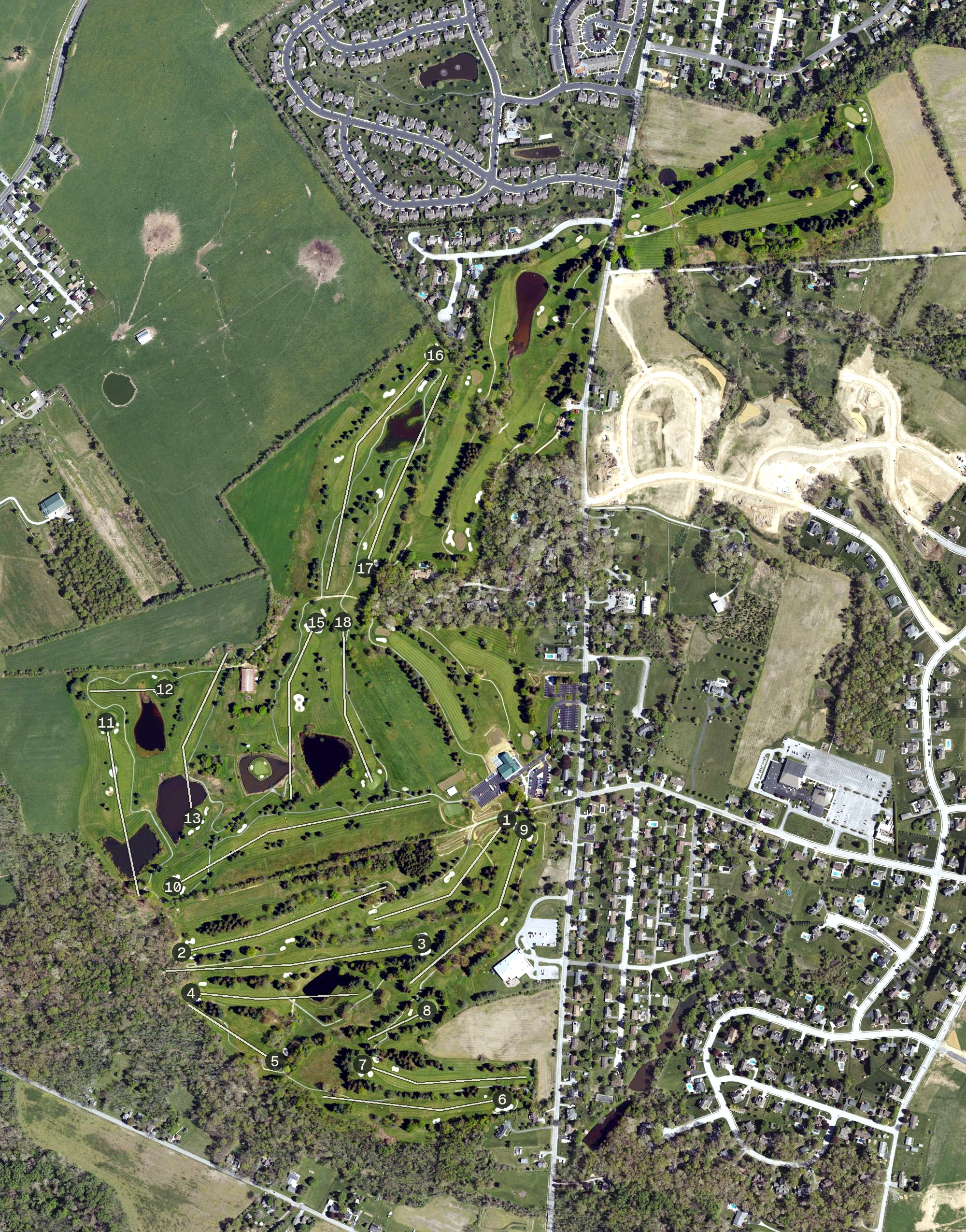 Aerial view of South Hills Golf Club, PA