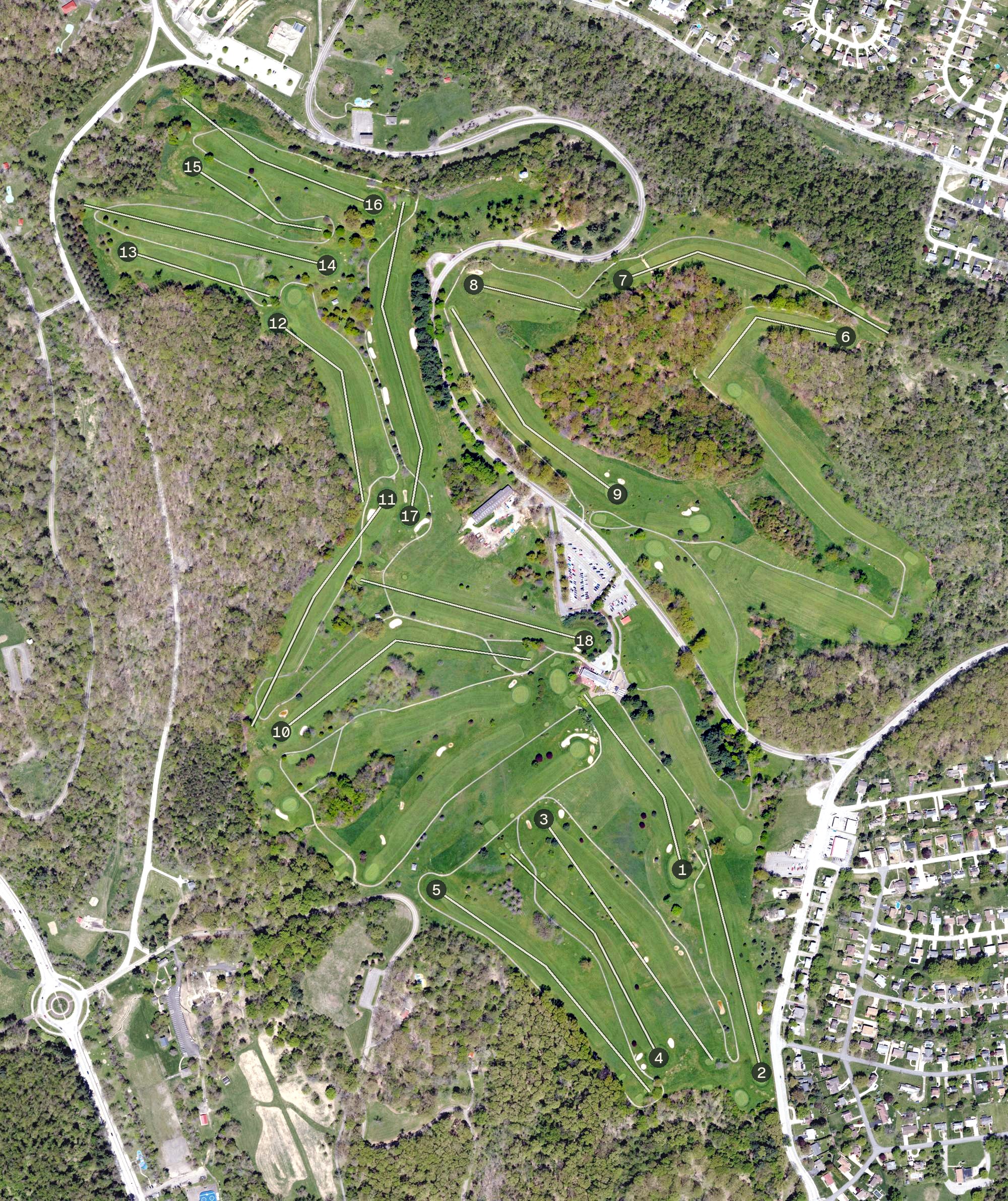 Aerial view of South Park Golf Course, PA