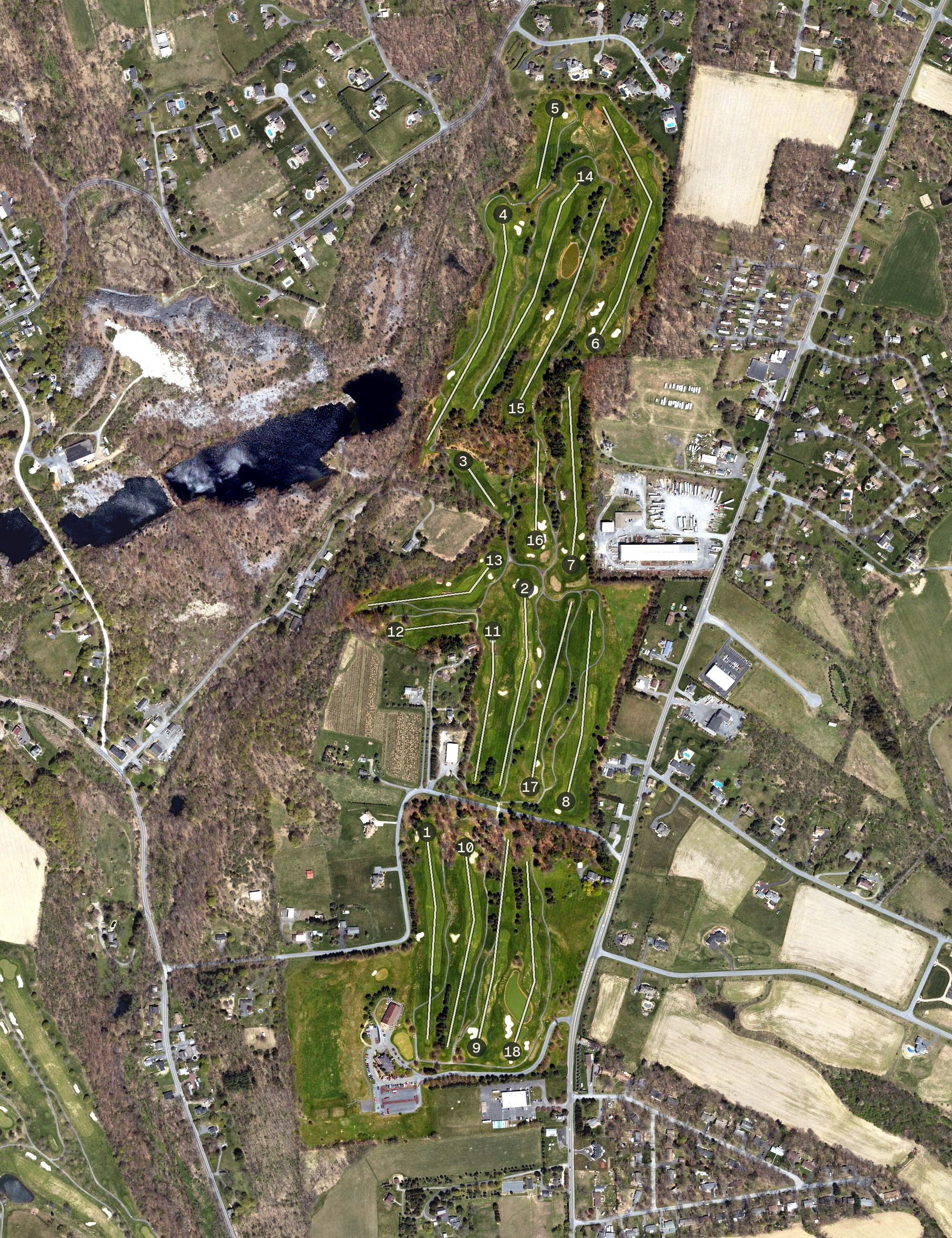Aerial view of Southmoore Golf Course, PA