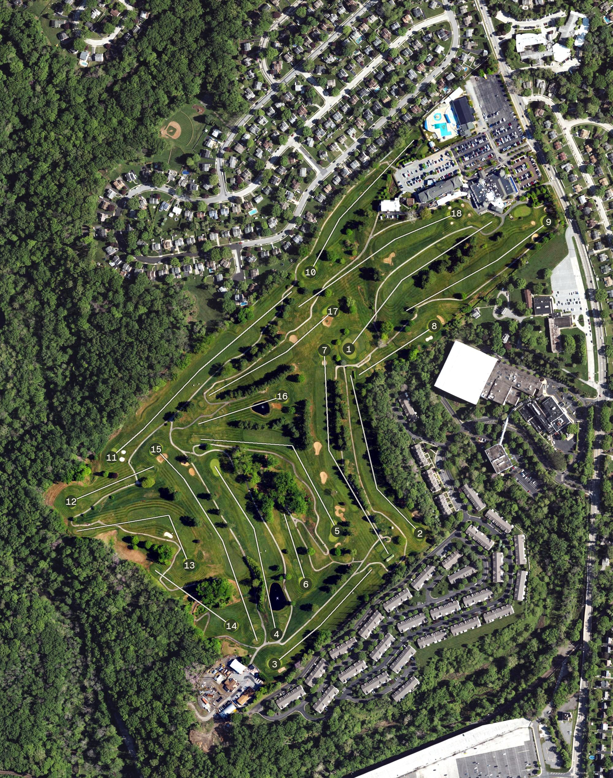 Aerial view of Springfield Country Club, PA