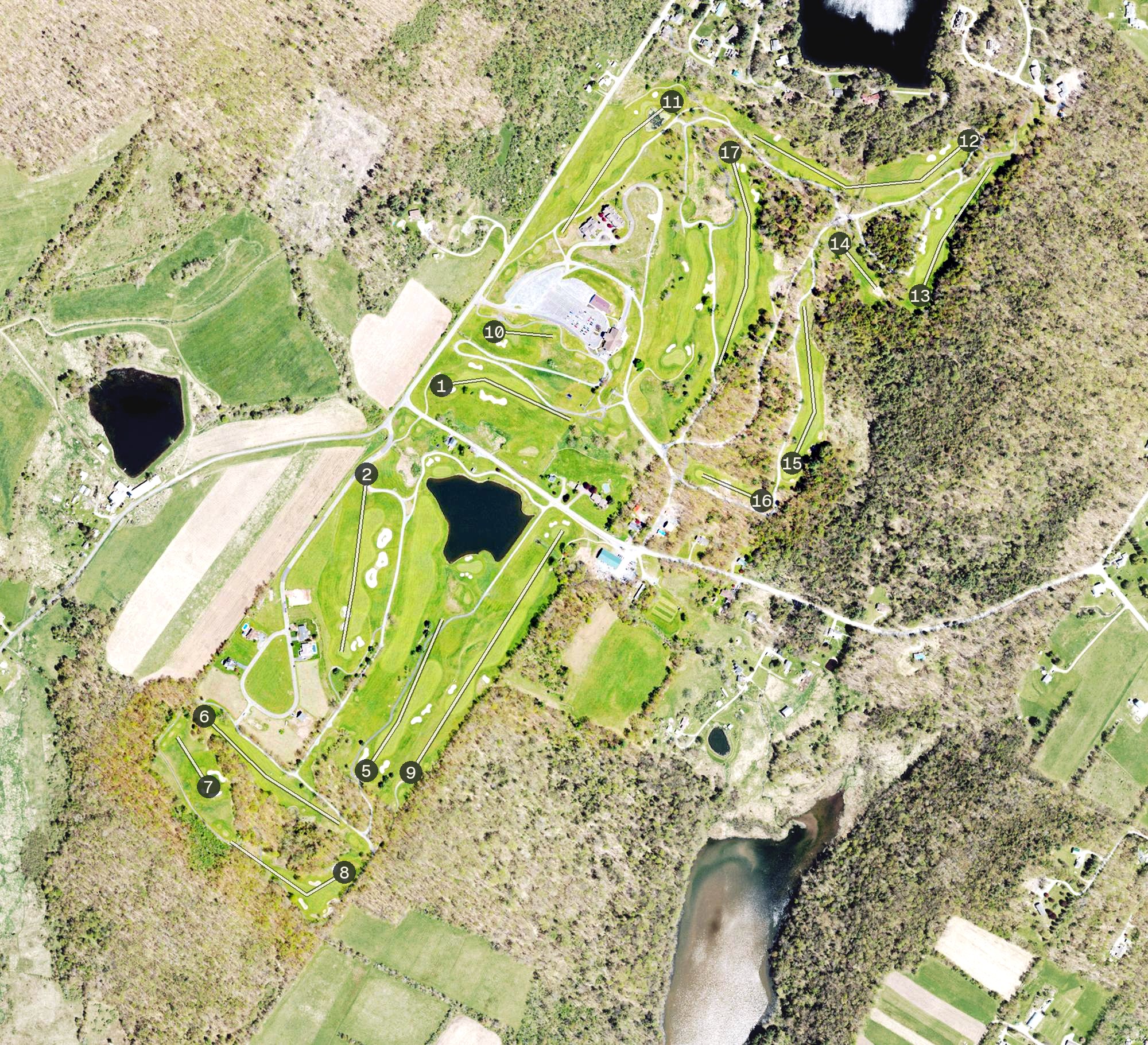 Aerial view of Stone Hedge Golf Course, PA
