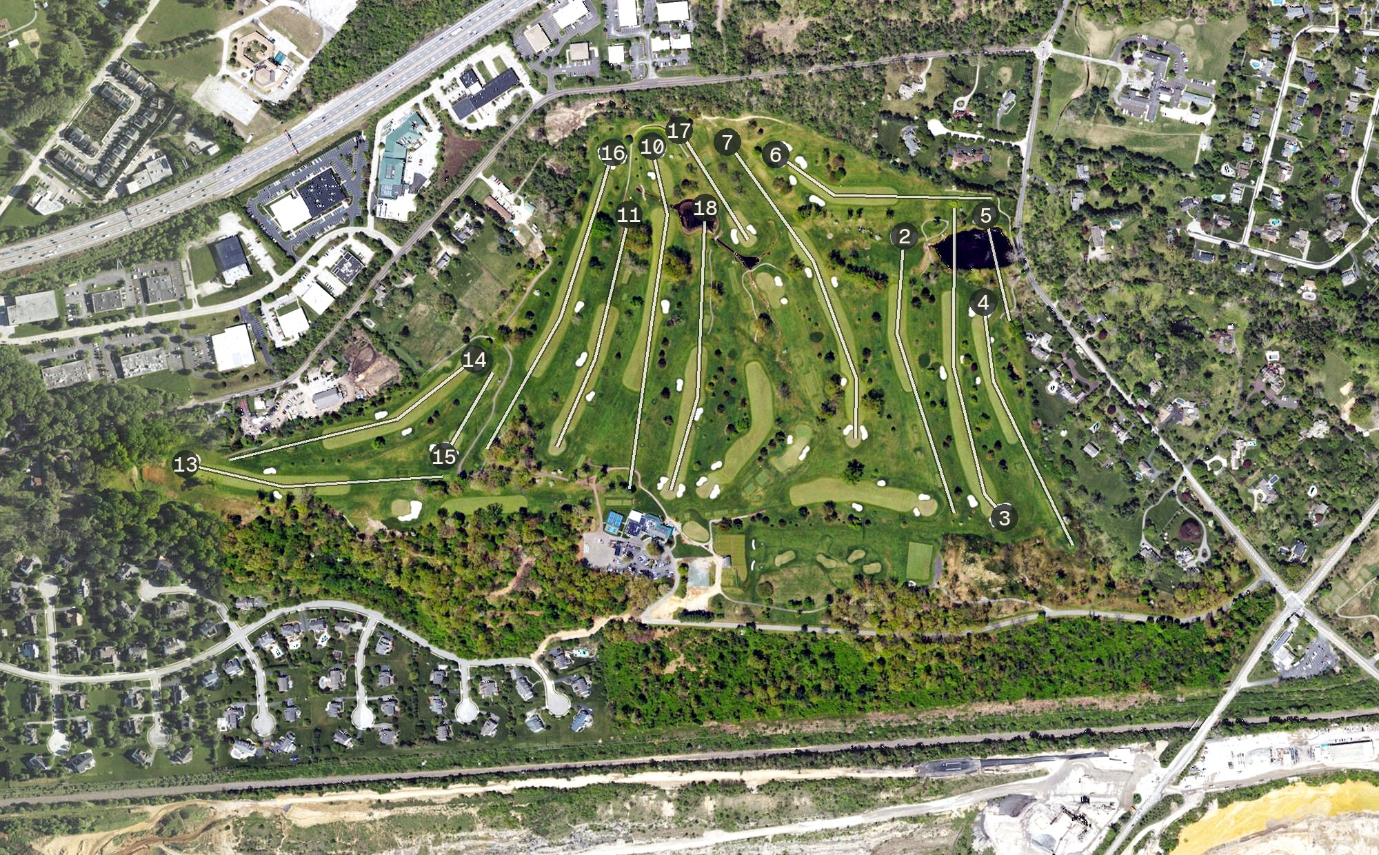 Aerial view of Sunnybrook Country Club, PA