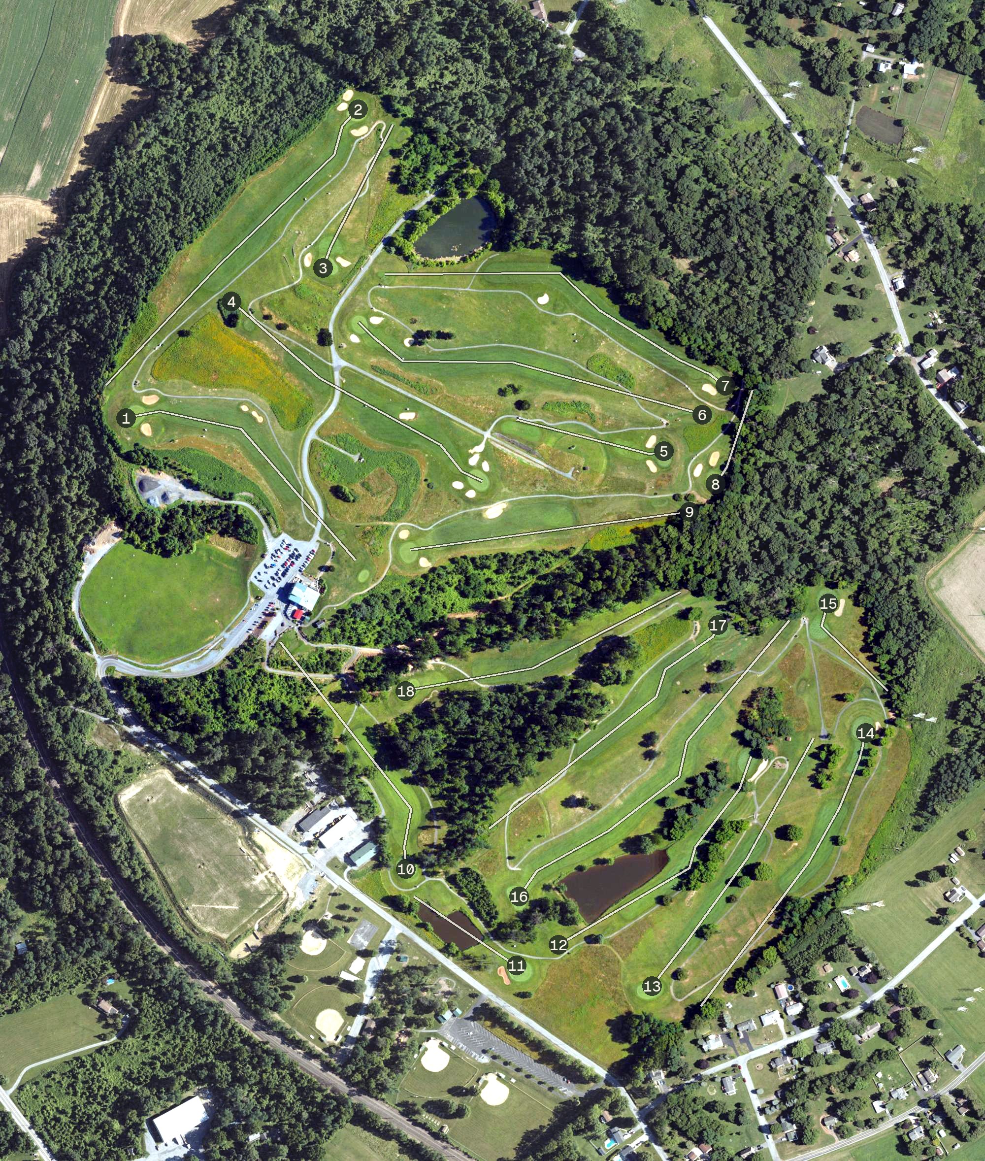 Aerial view of Sunset Golf Course, PA